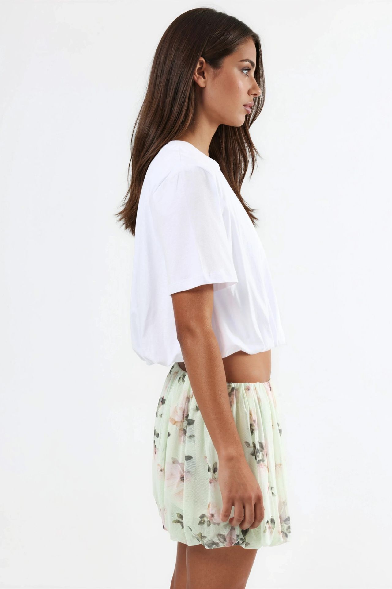 BUSEM Crew Neck Crop Blouse with Elastic 2
