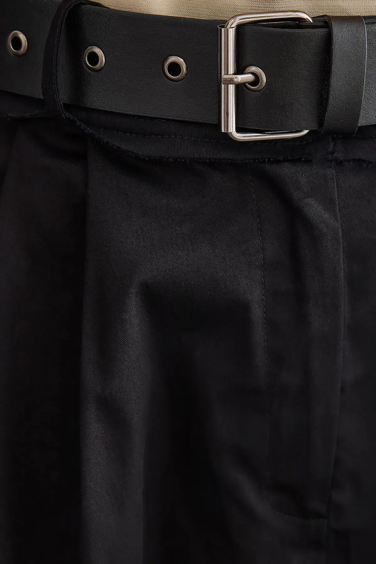 Belt-Detailed High-Waist Cotton Midi Skirt 5