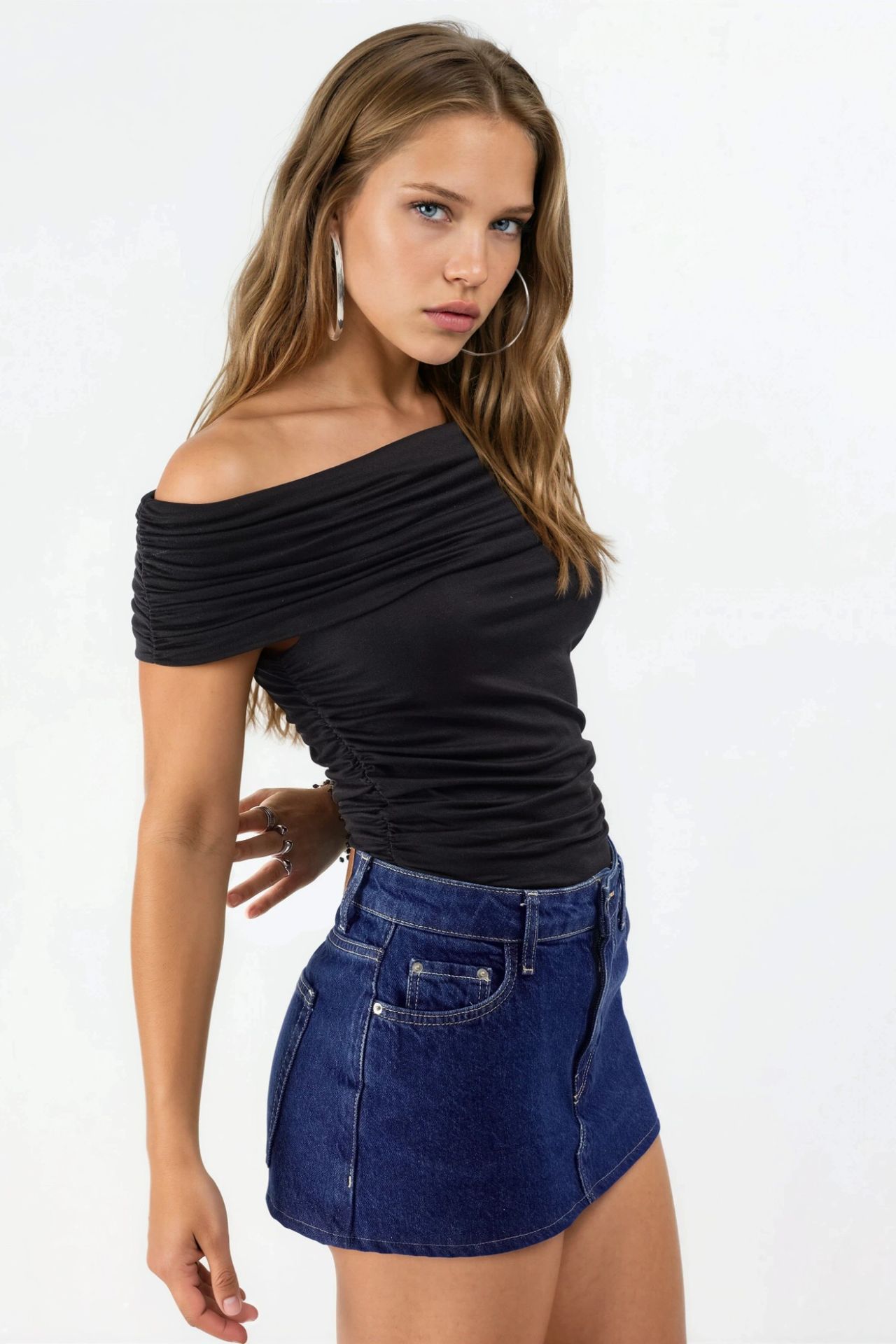 BUSEM Off Shoulder Drape Blouse 2