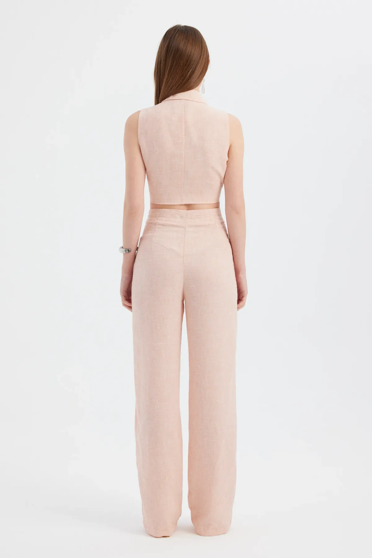 High-Waist Wide-Leg Coords Set with Pocket Detail 4