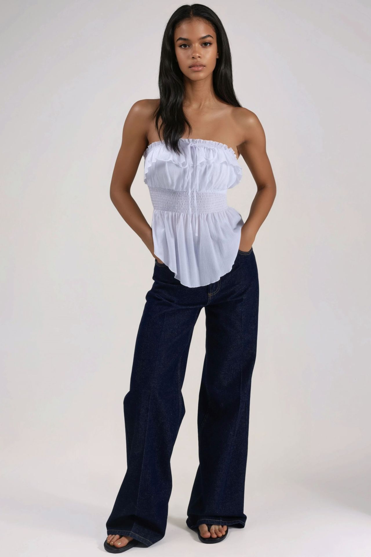 Ruffled and Textured Bandeau Top 4