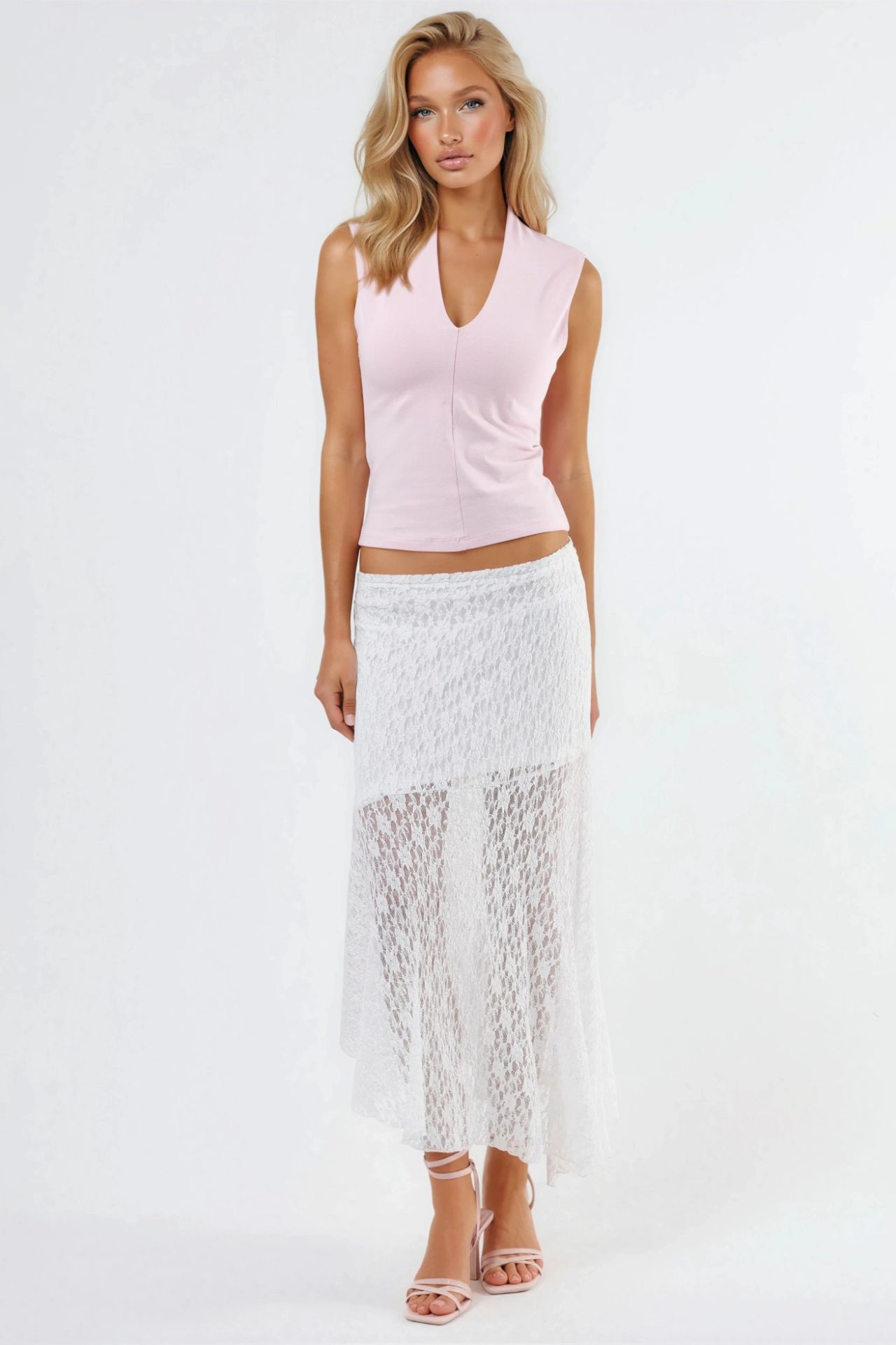 BUSEM V-neck Sleeveless Drape Blouse 2
