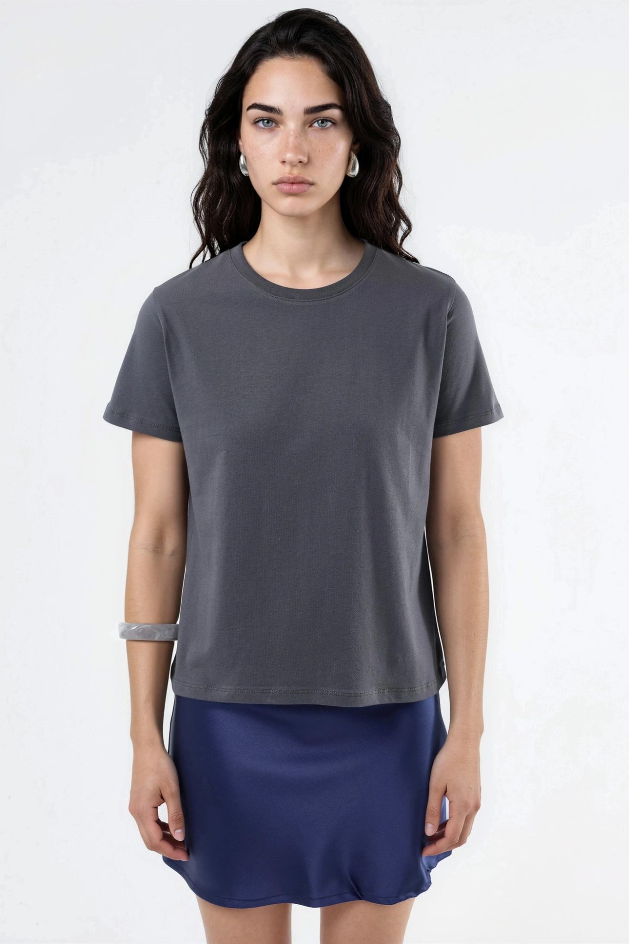 BUSEM Plain Crew Neck Cotton T-Shirt 7