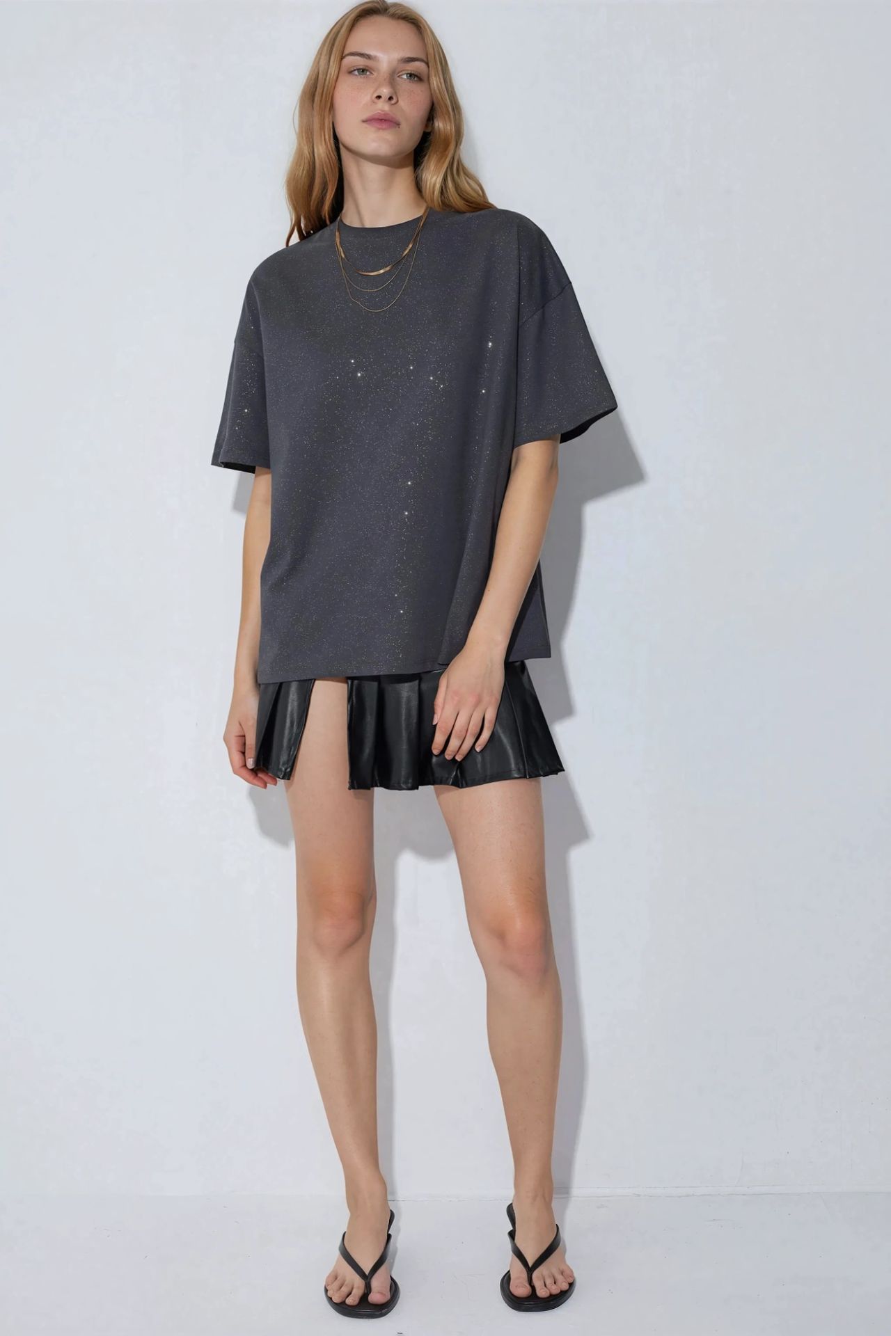BUSEM Sequin Crew Neck Short Sleeve T-Shirt 4