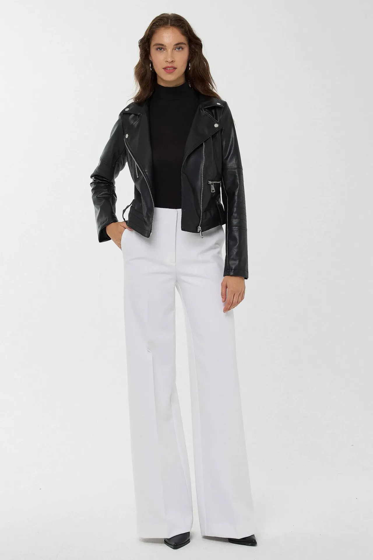 Faux Leather Biker Jacket