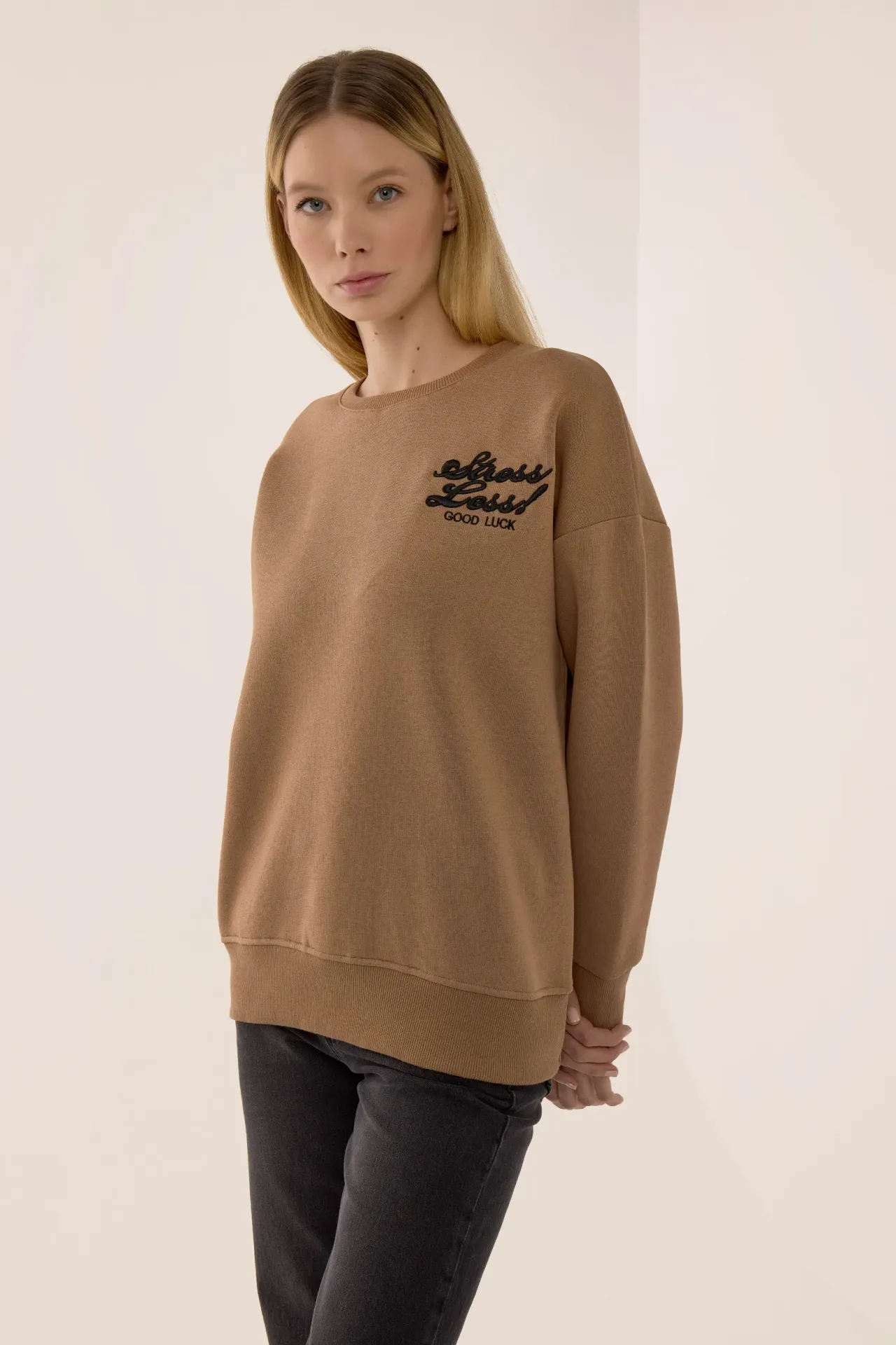 Comfort Fit Slogan Sweatshirt