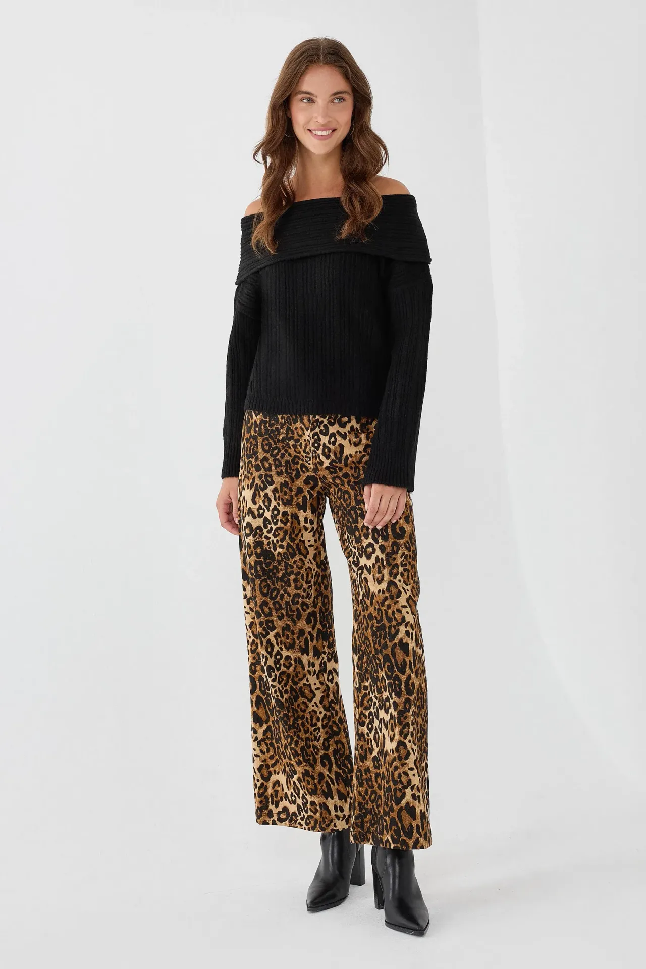 Carmen Collar Off Shoulder Sweater