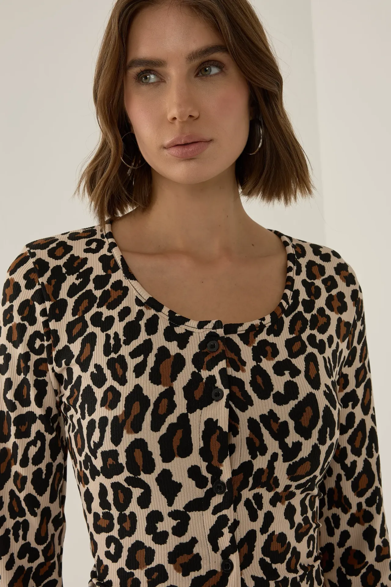 Slim Fit Leopard Print Top