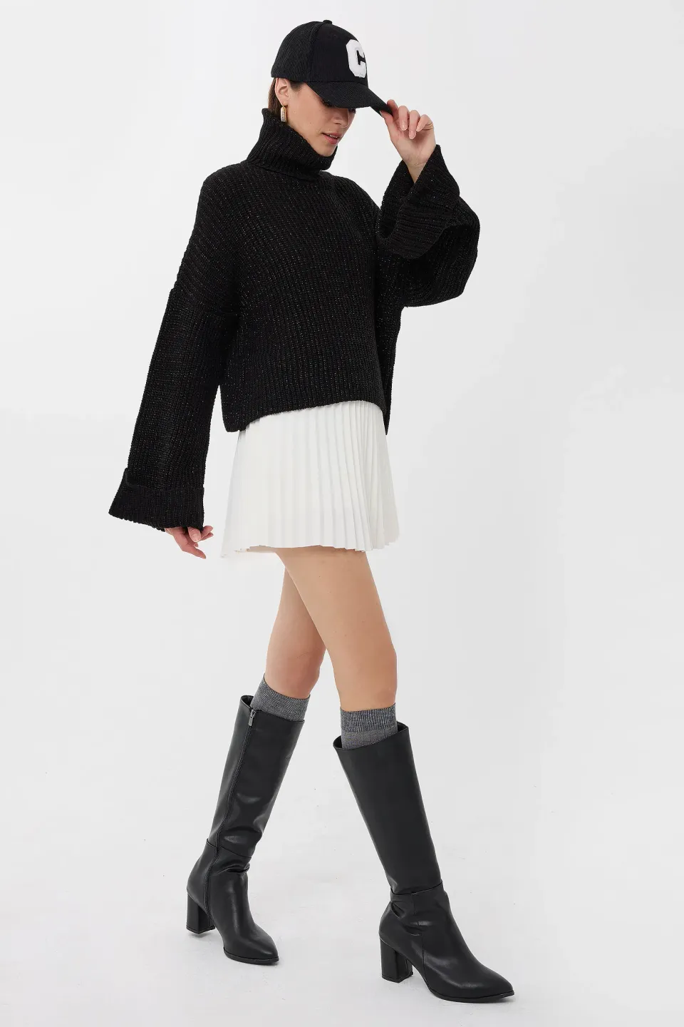 Oversized High-Neck Sweater