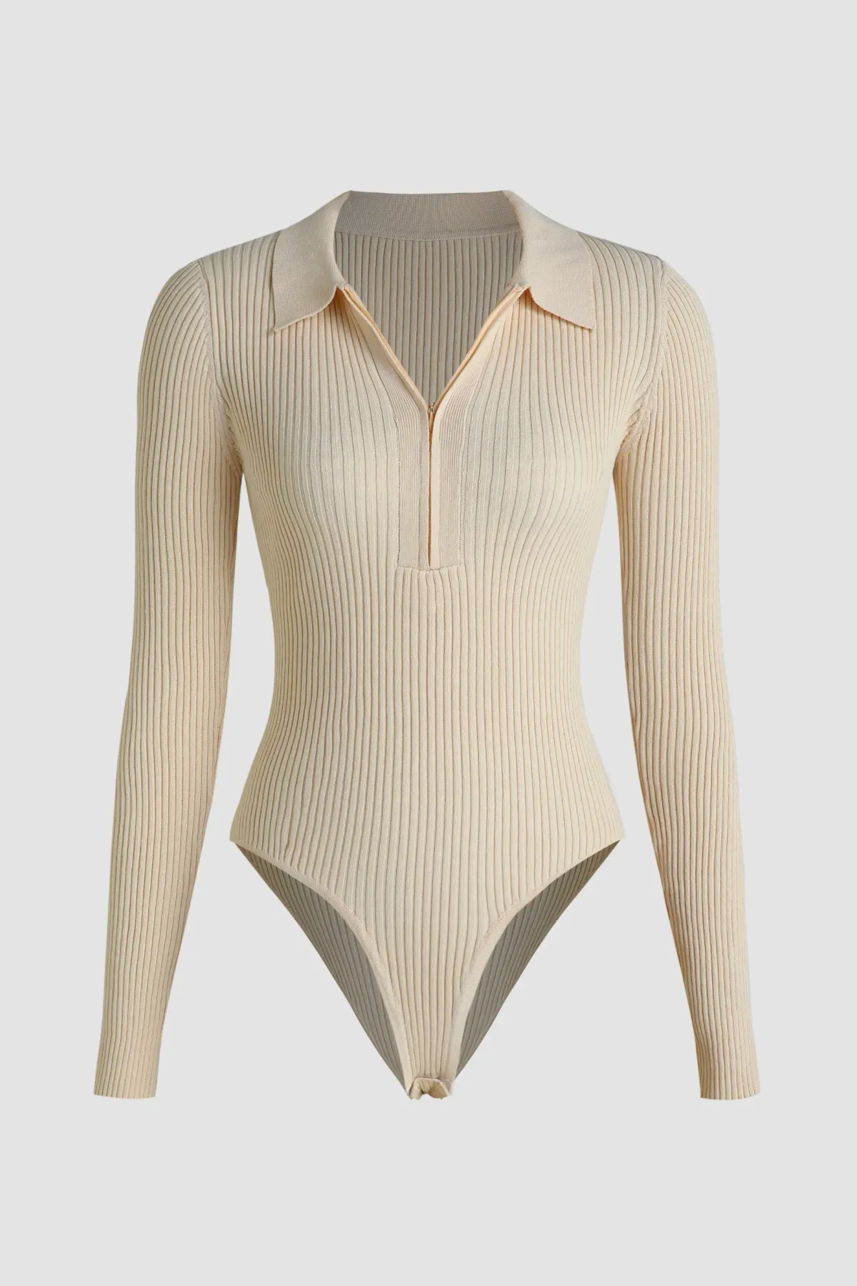 Polo Neck Zipper Bodysuit 3