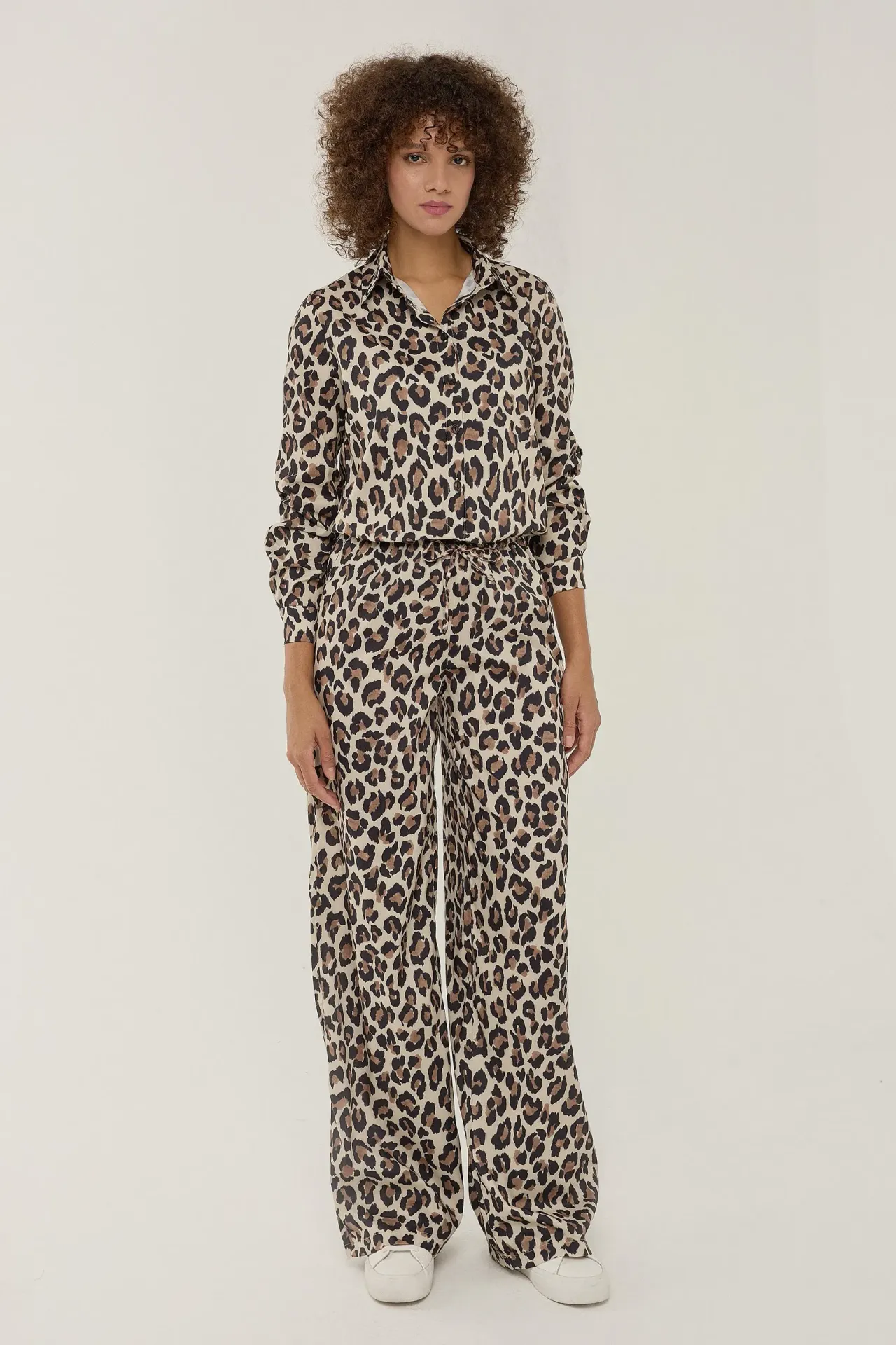 Leopard Print Straight Leg Pants