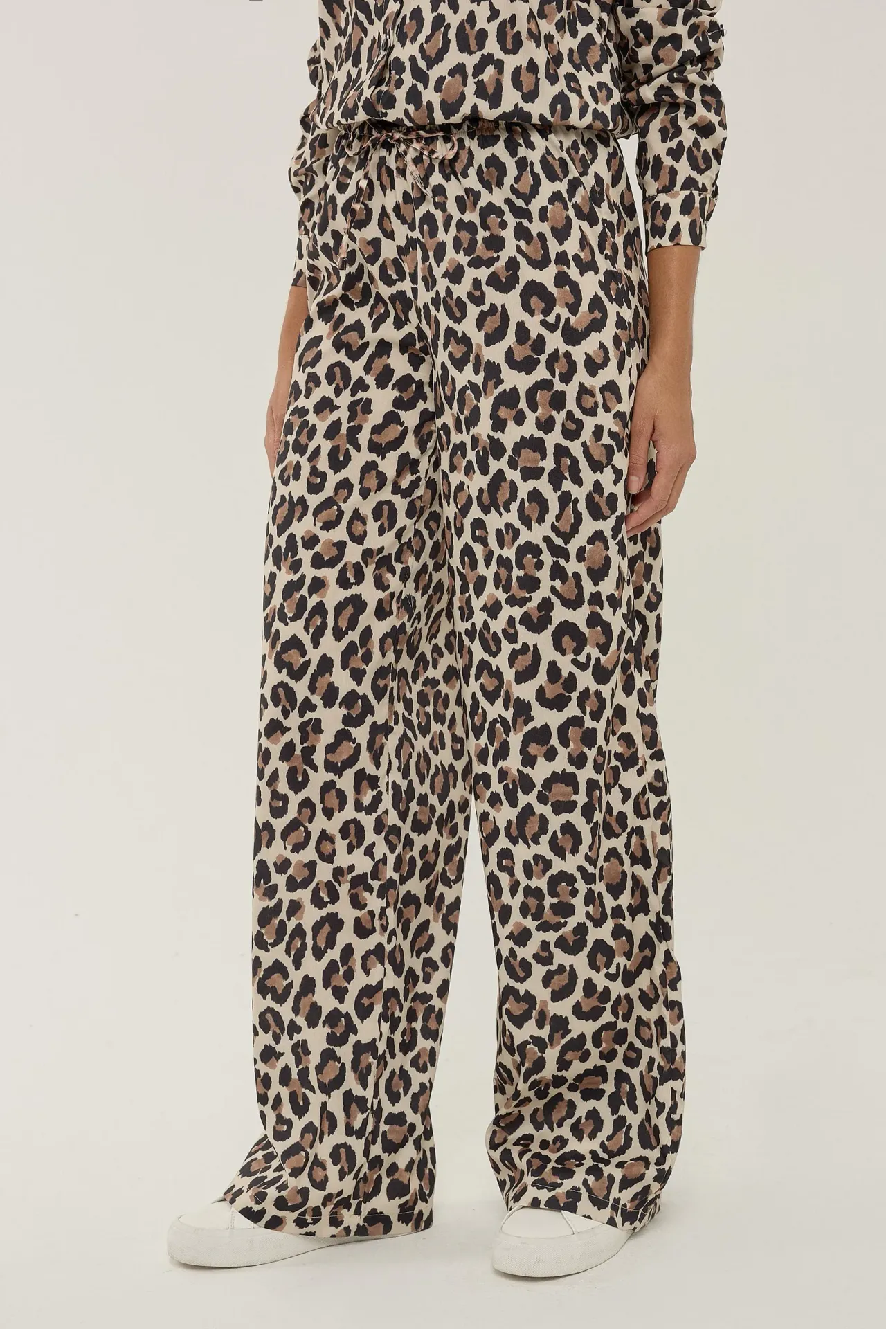 Leopard Print Straight Leg Pants