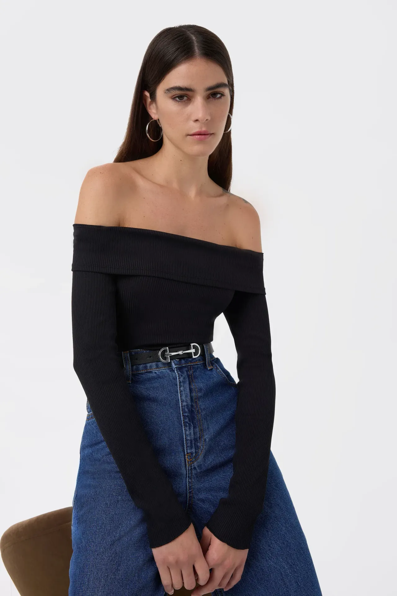 Off Shoulder Madonna Collar Top