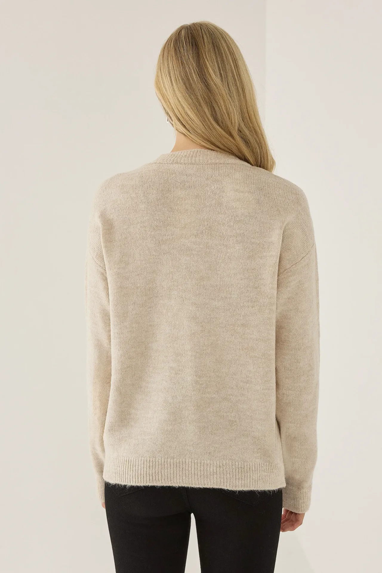 Relaxed Fit Bow Detail Sweater