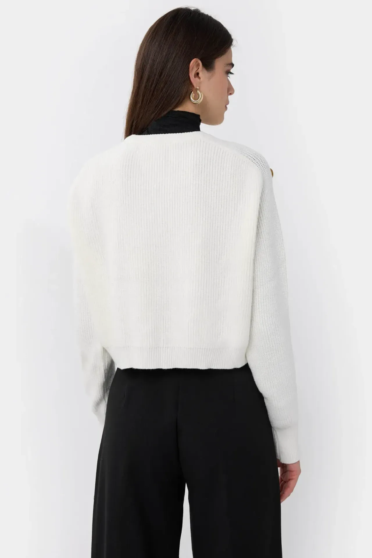 Knitted Button-Detail Sweater