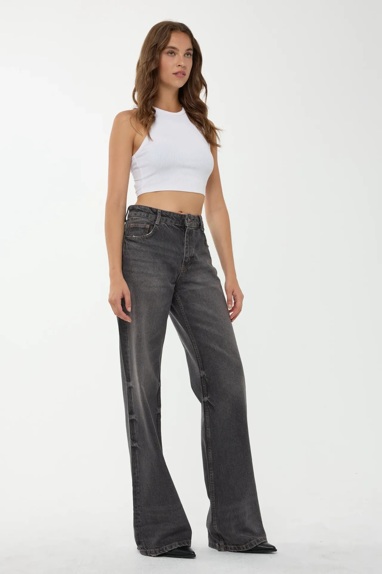 High Waist Straight Leg Jeans