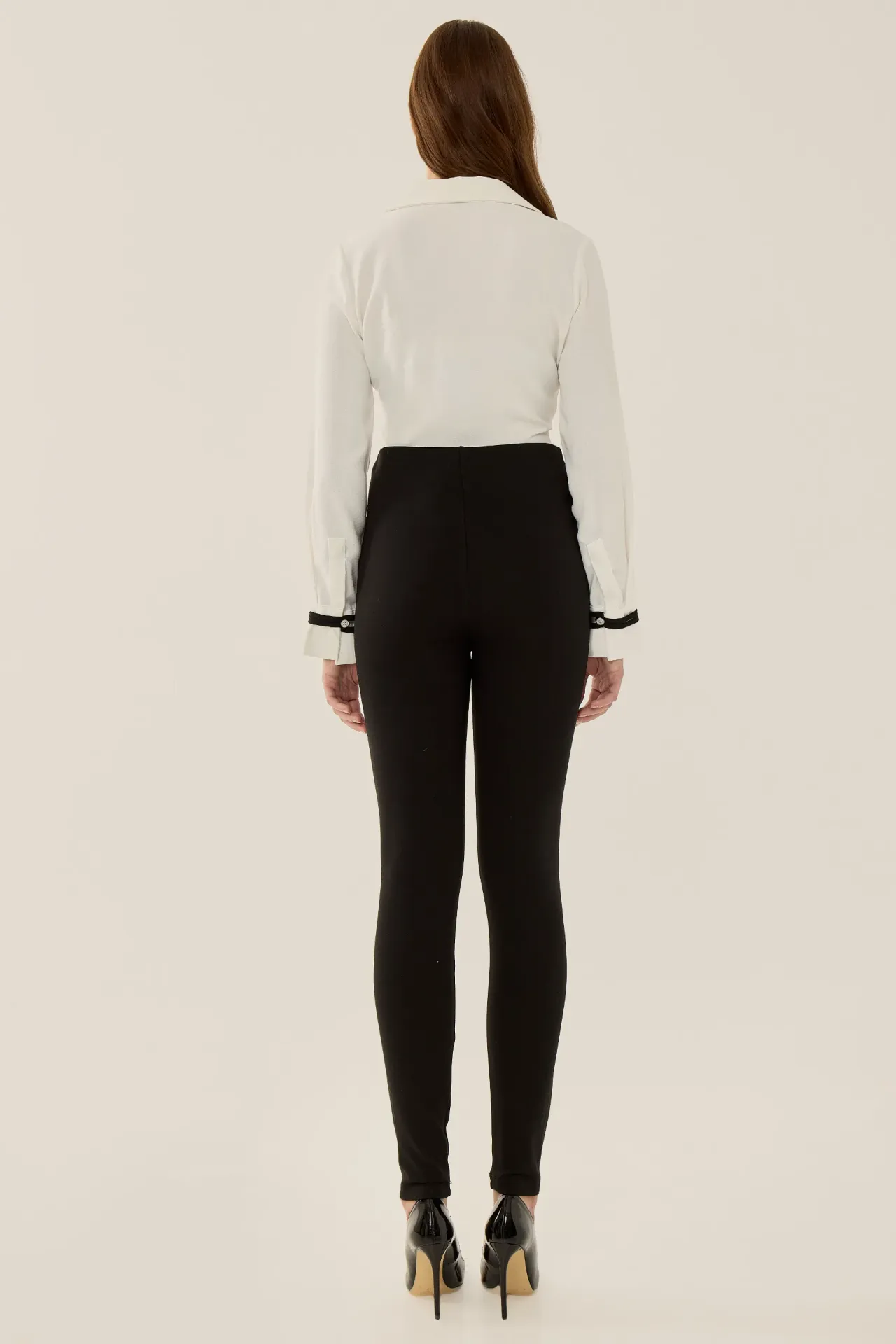 High Waist Leggings with Button Detail