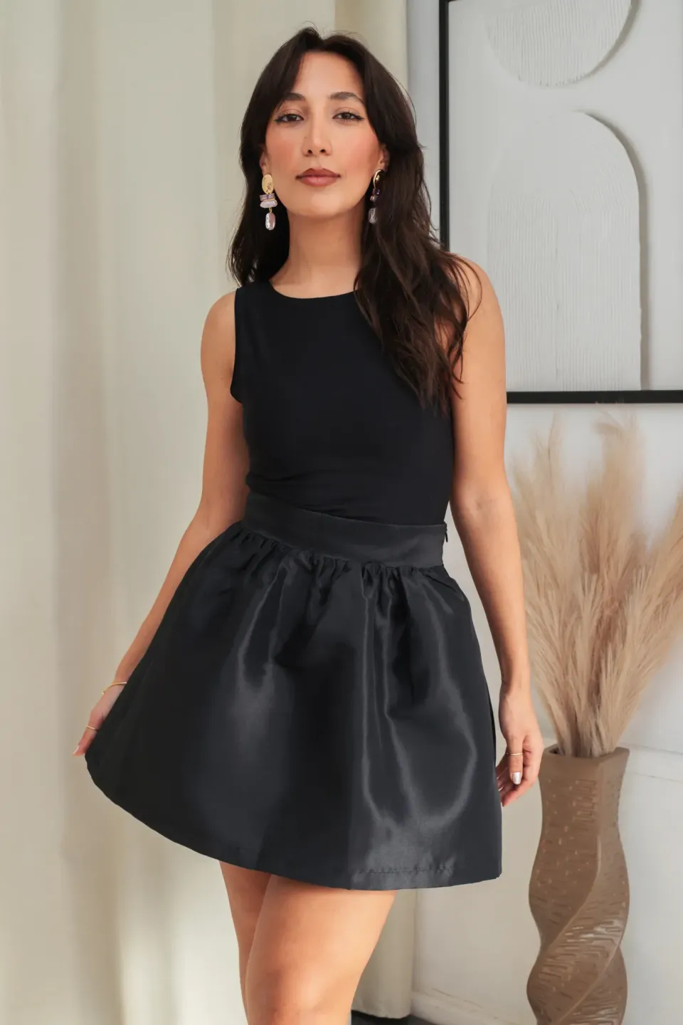 High Waist Balloon Mini Skirt
