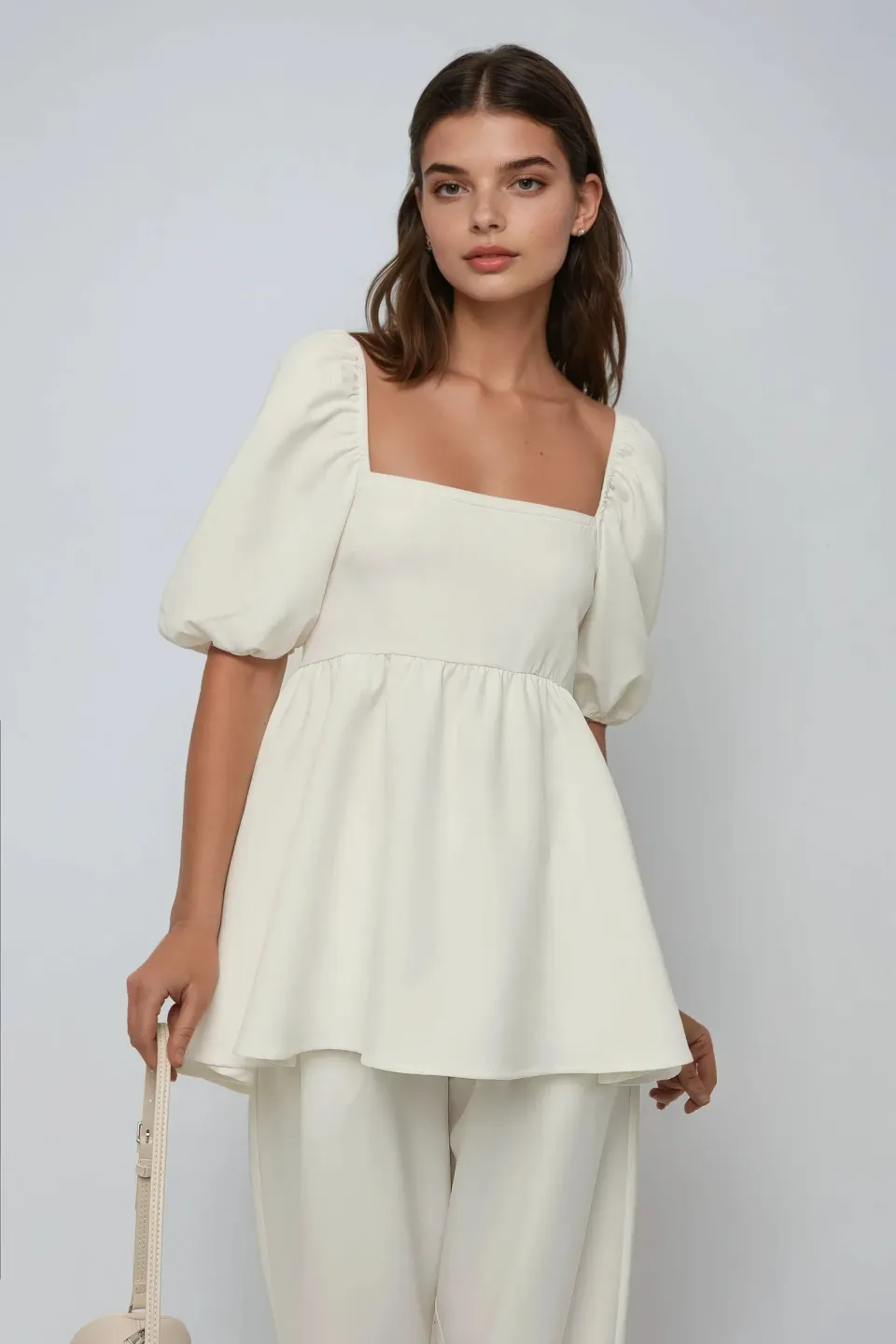 Baloon Square Neck Soft Blouse