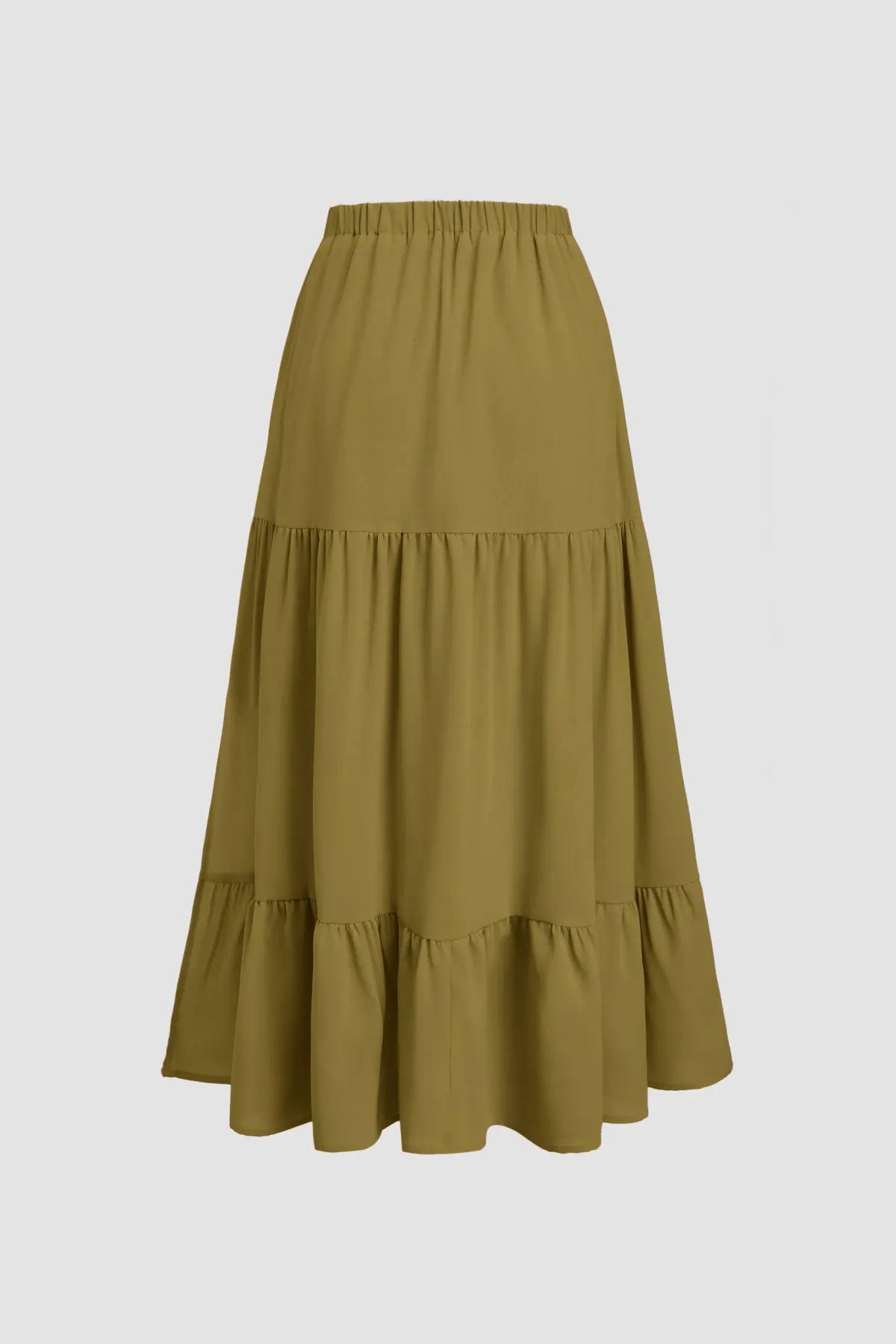 Tiered Maxi Skirt with Elastic Waist 8