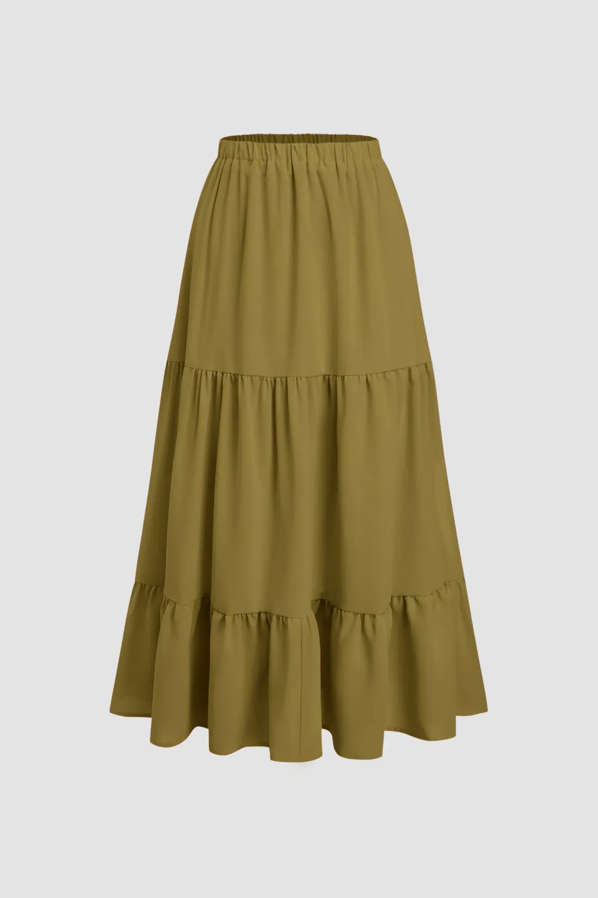 Tiered Maxi Skirt with Elastic Waist 6