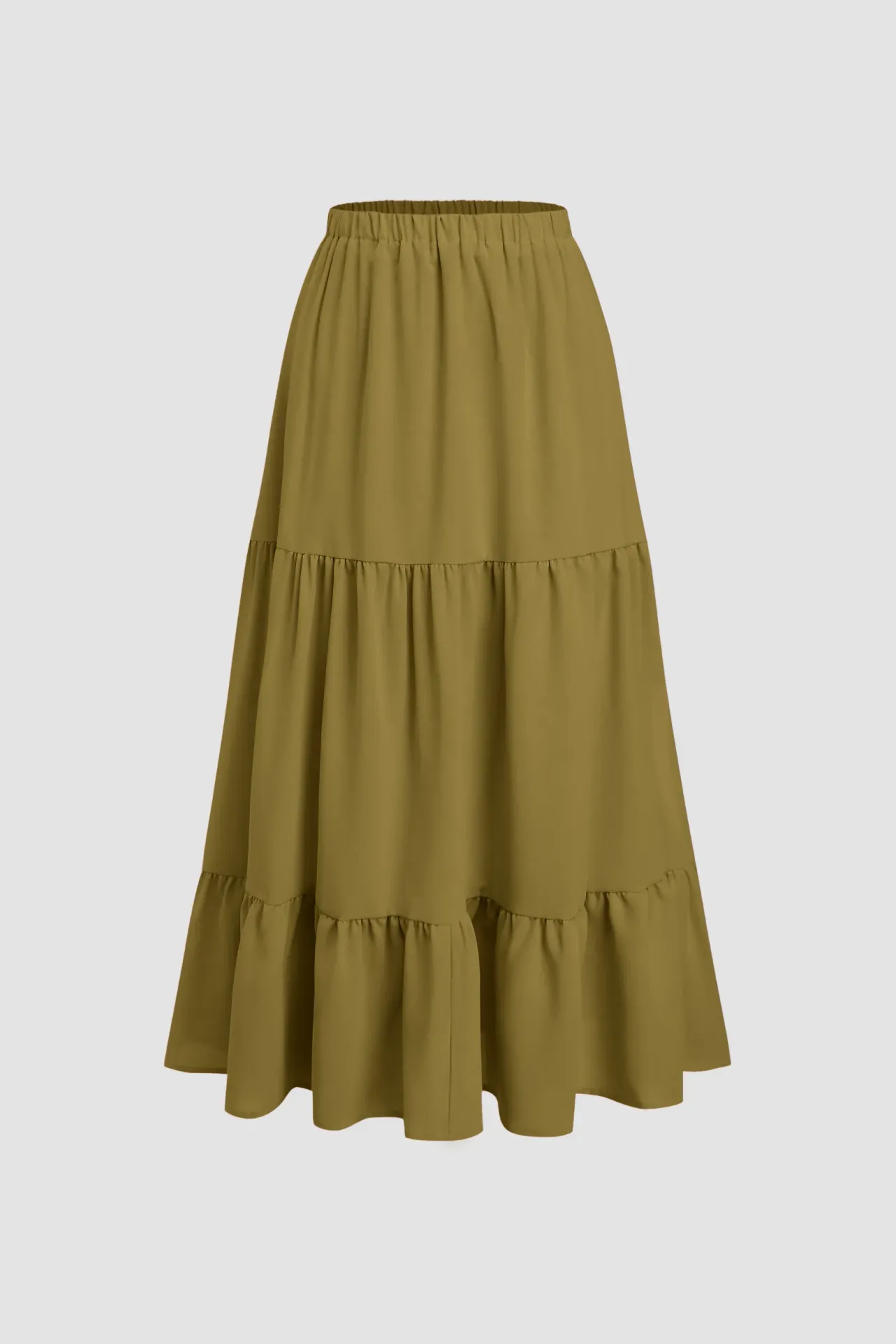 Tiered Maxi Skirt with Elastic Waist