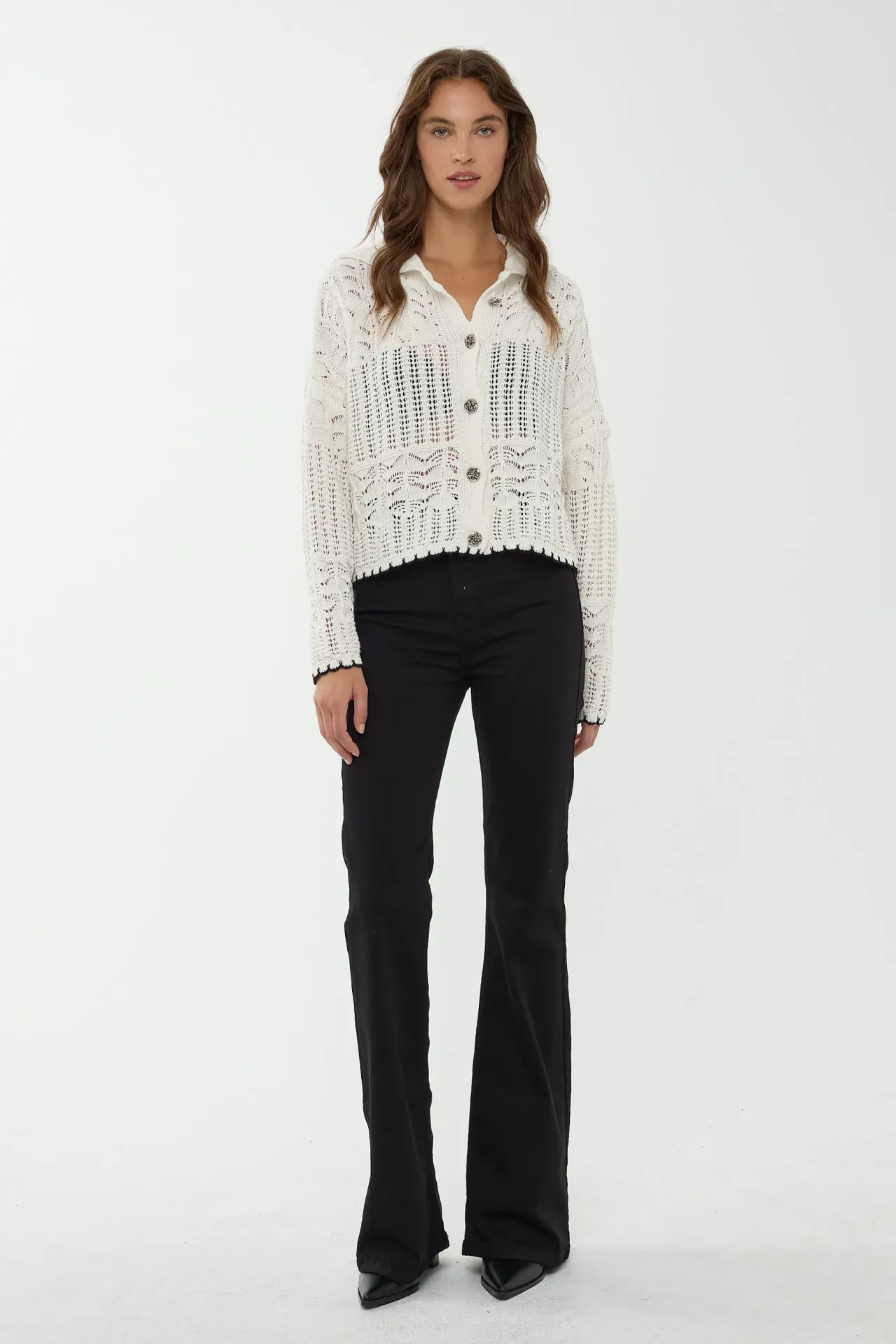 Buttoned Knit Cardigan