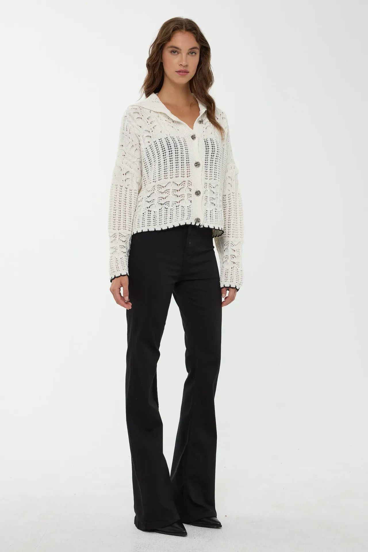 Buttoned Knit Cardigan