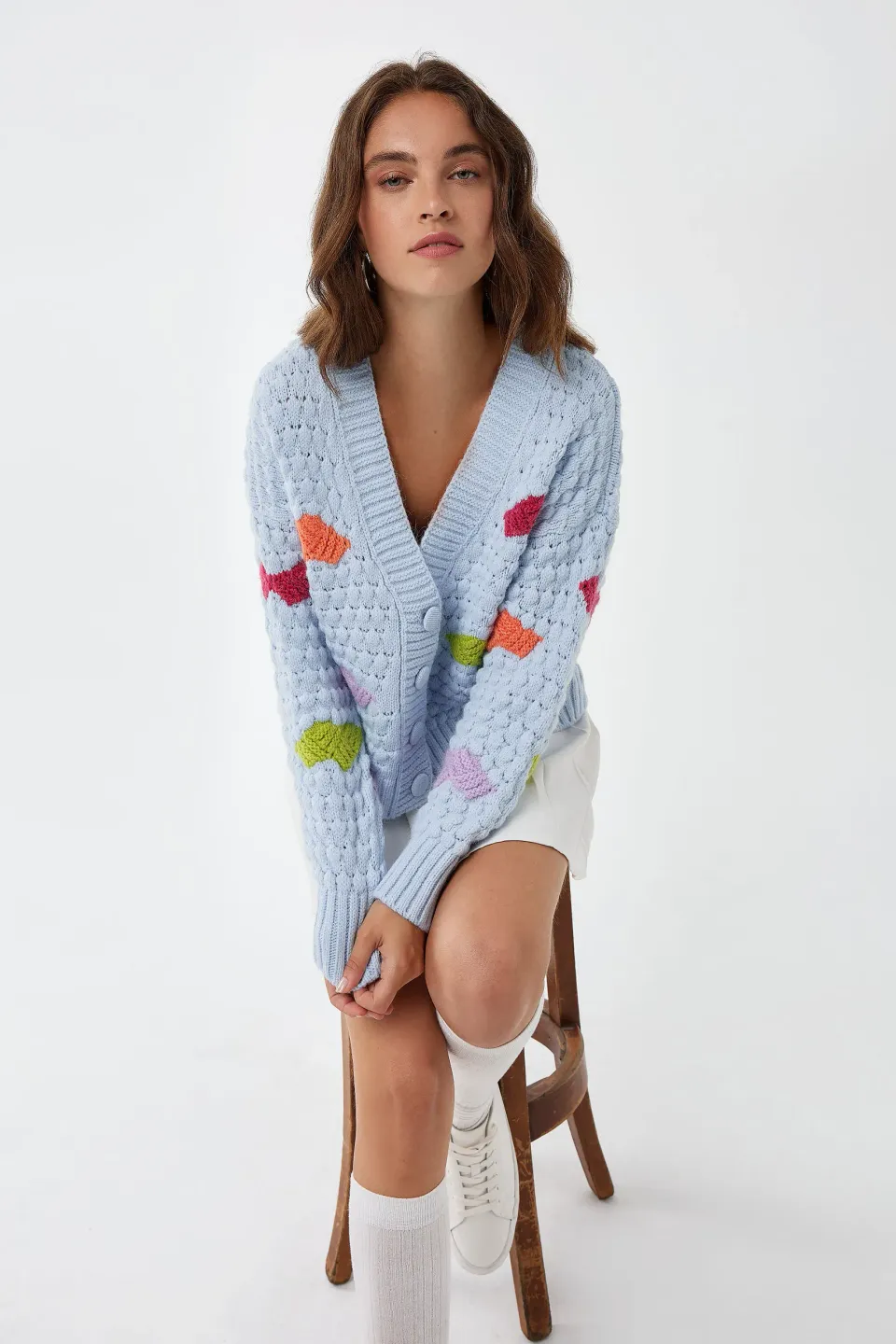 Abstract Print V-Neck Cardigan 4