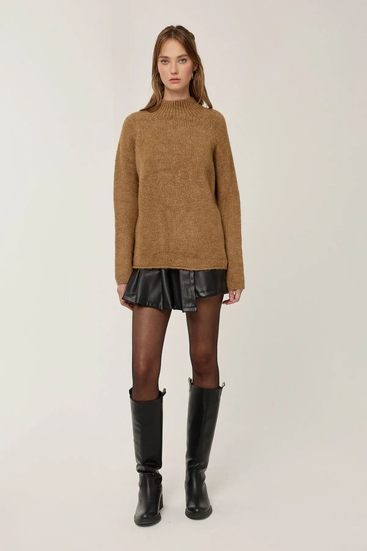 Oversized High-neck Knit Sweater 3