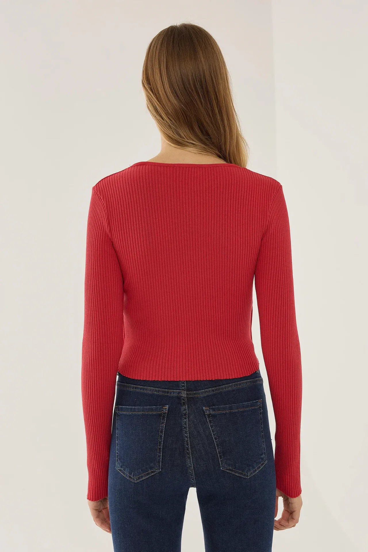 Twin Set: Knitted V-Neck Long Sleeve Cardigan with Button Detail and Crop Top