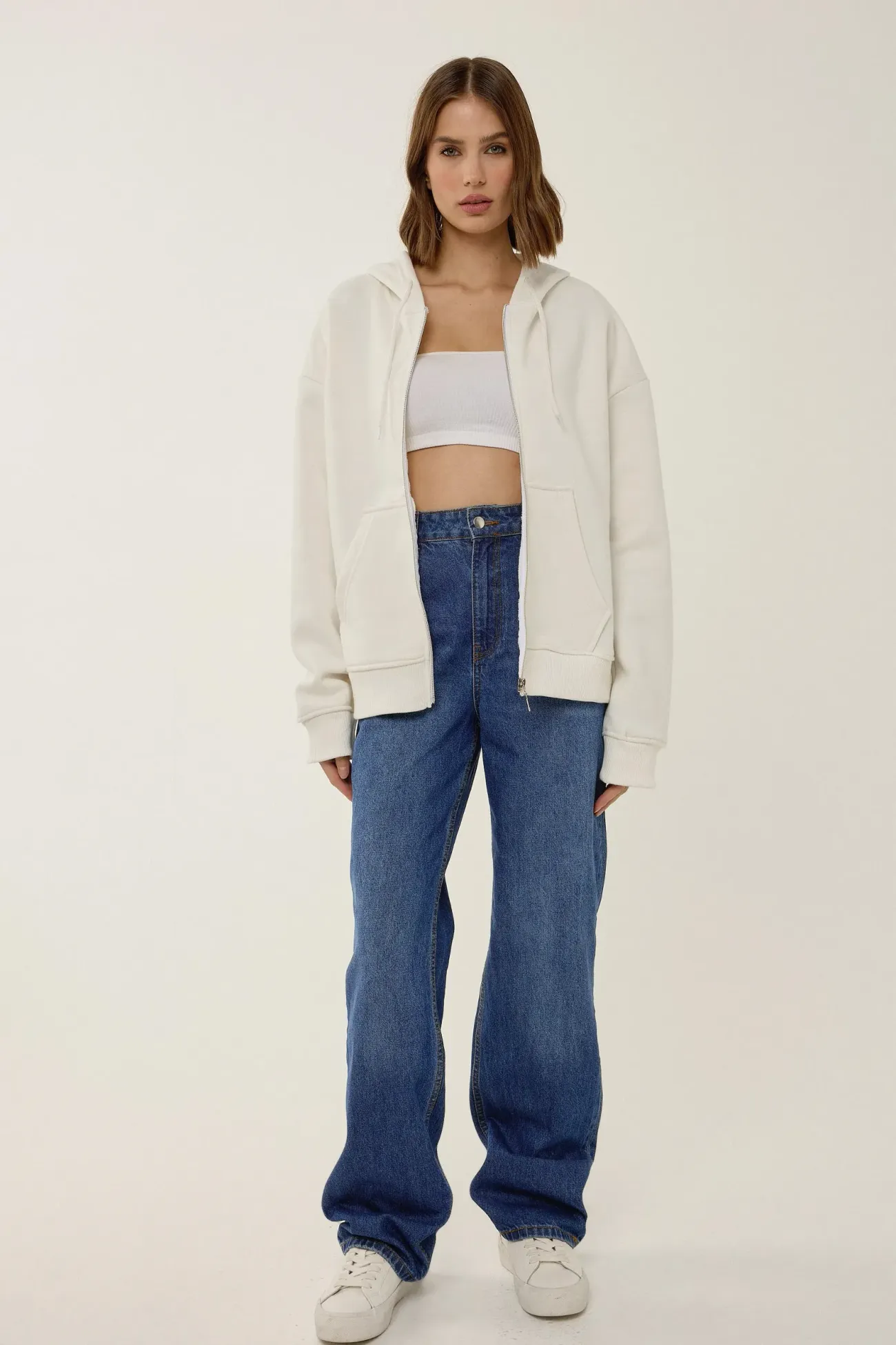 Relaxed Fit Zip-Up Hoodie 2