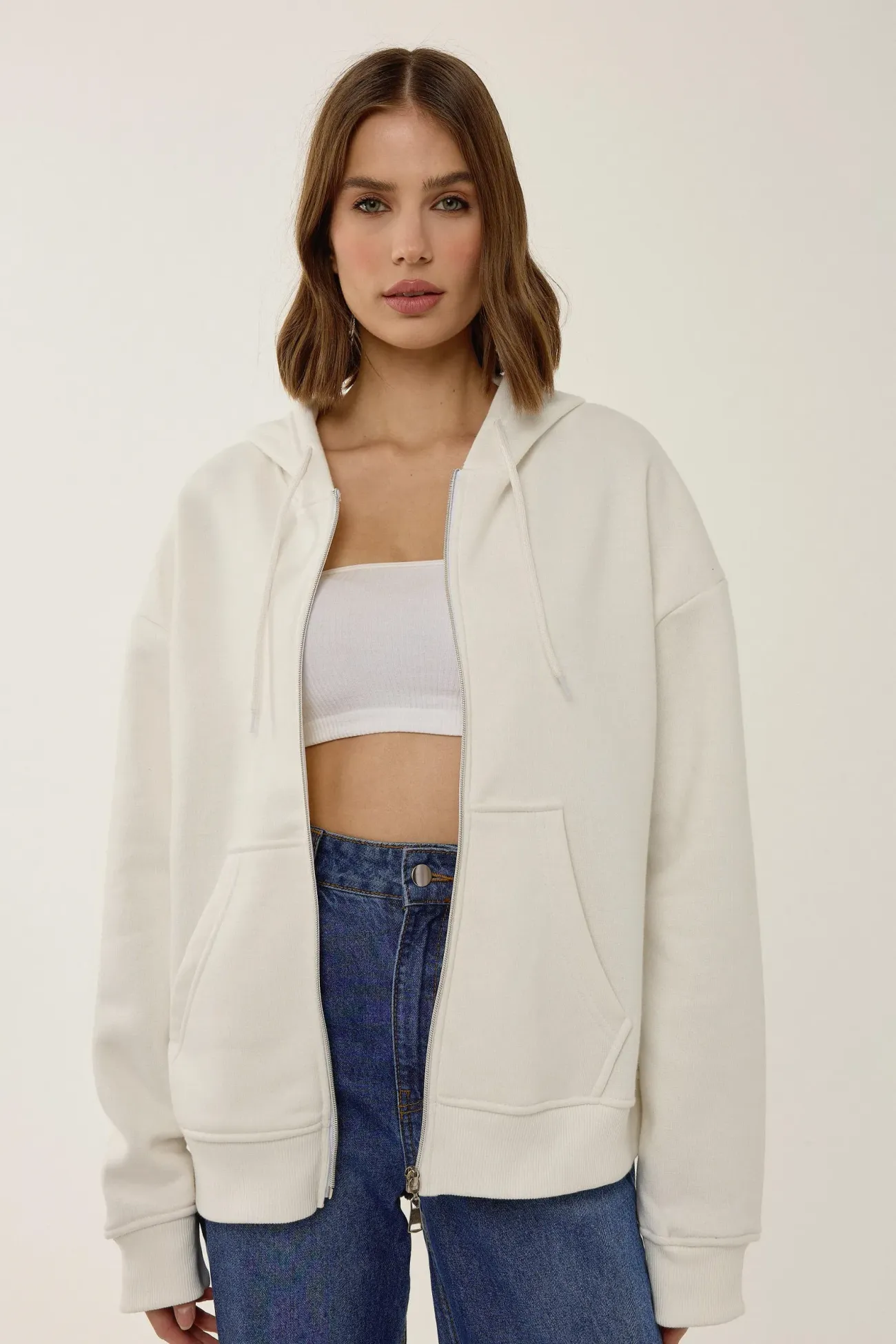 Relaxed Fit Zip-Up Hoodie 1