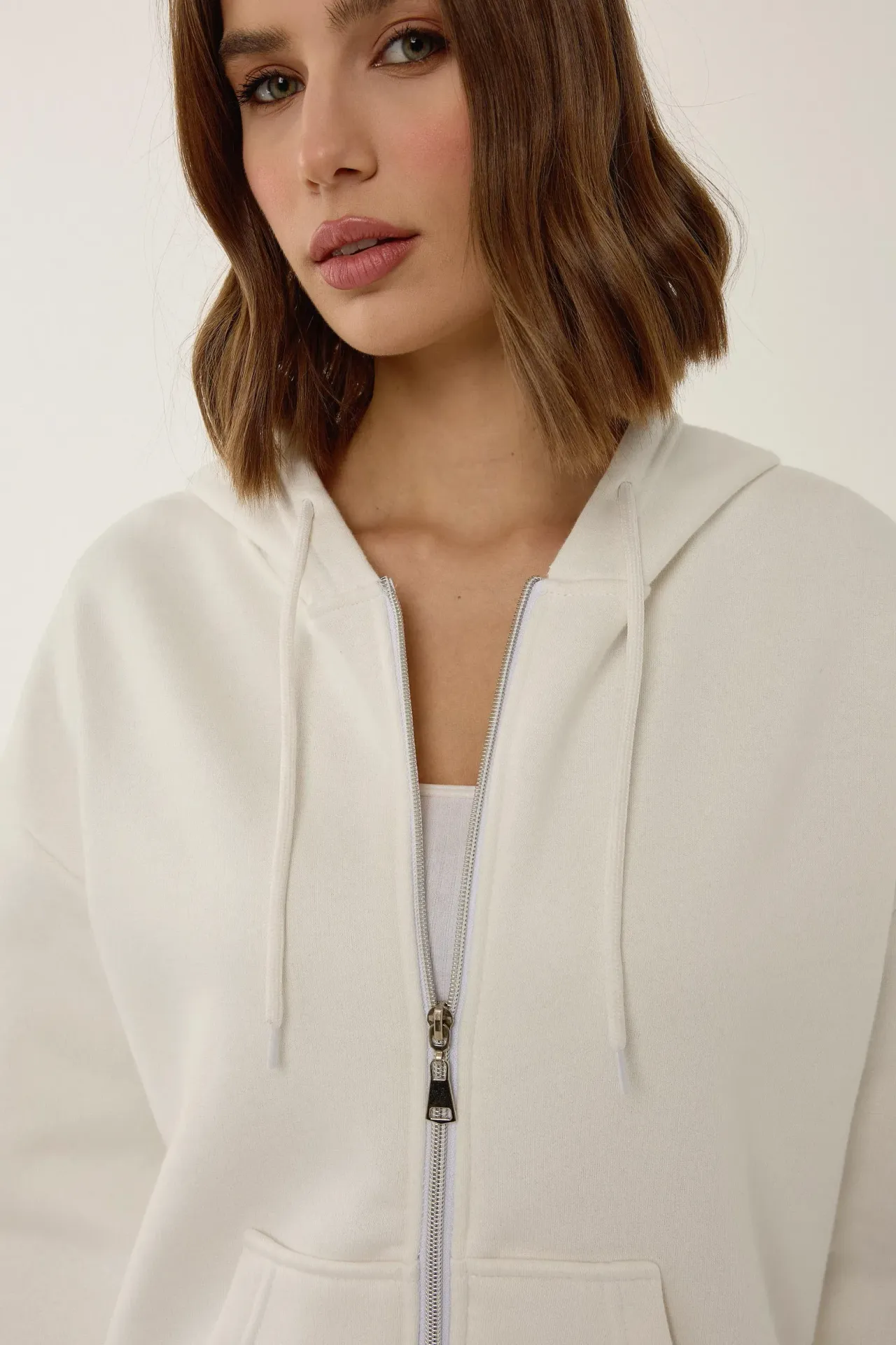 Relaxed Fit Zip-Up Hoodie