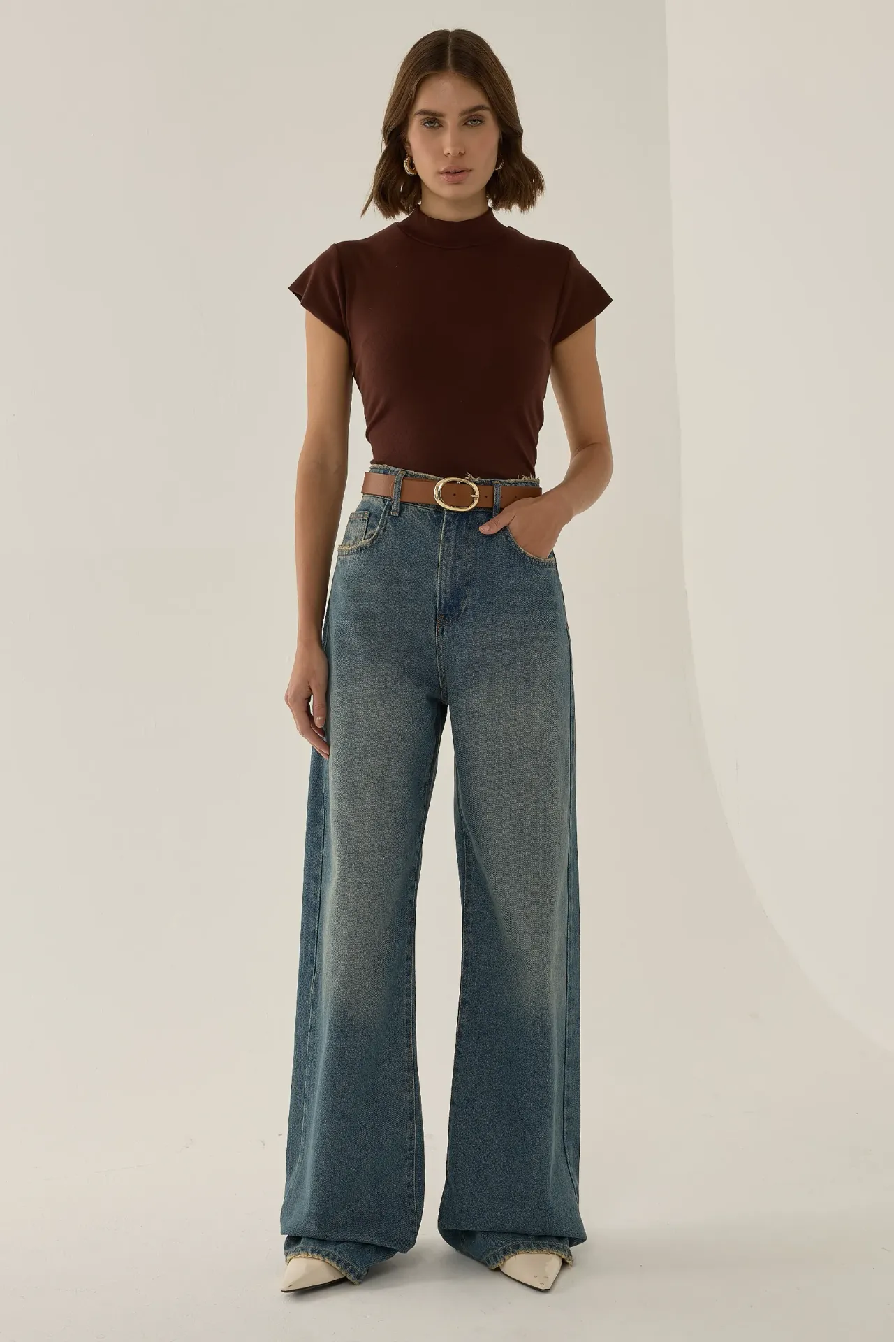 High-Waist Wide-Leg Jeans