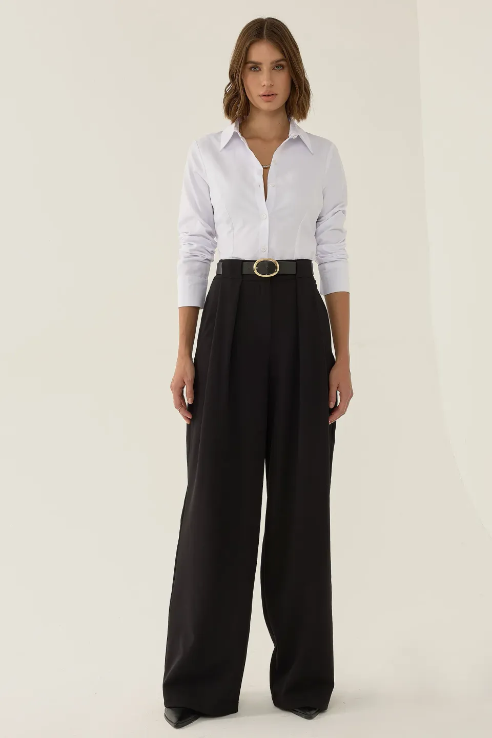 High Waist Pleated Wide Leg Pants