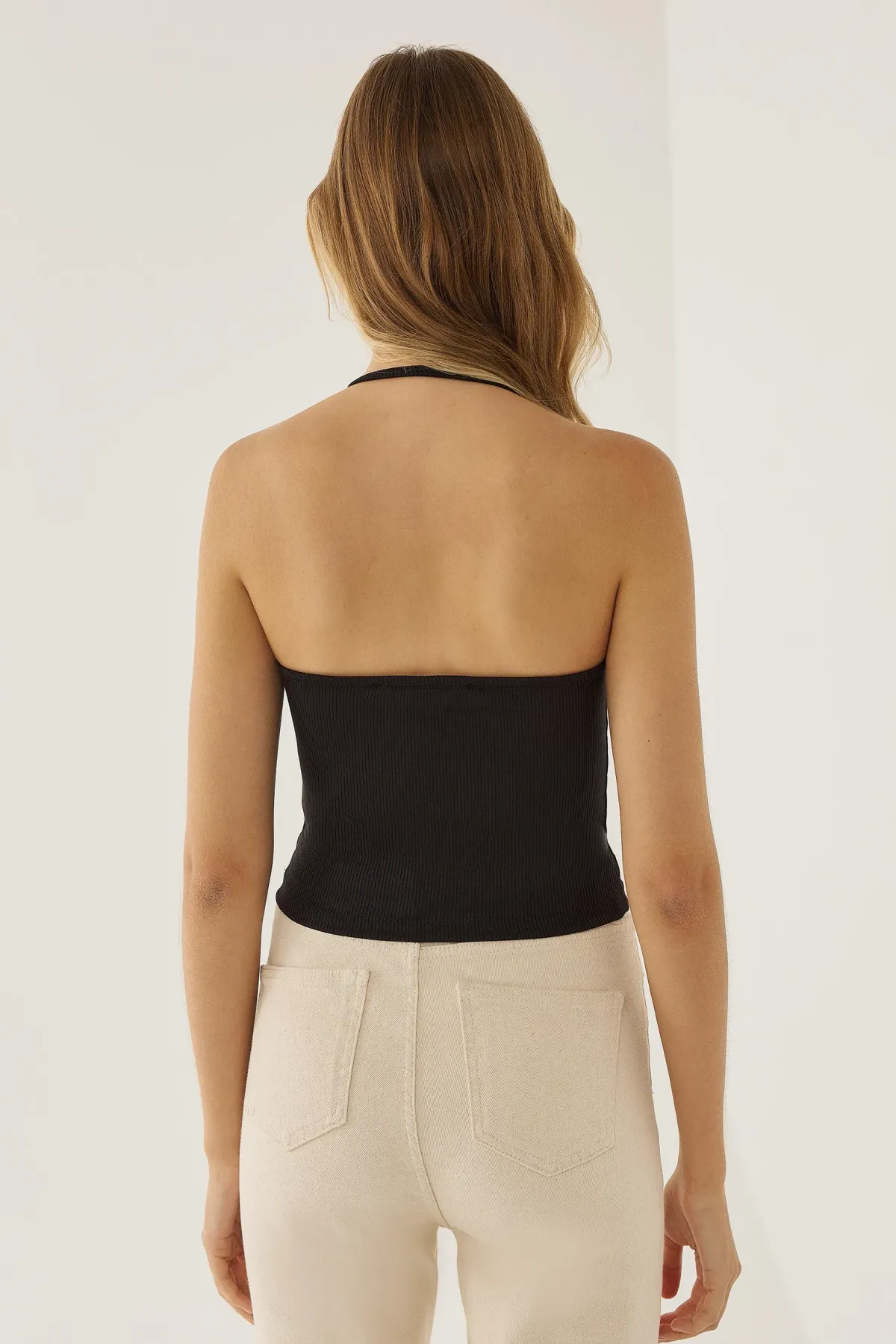 Halter Neck Jersey Crop Top 7