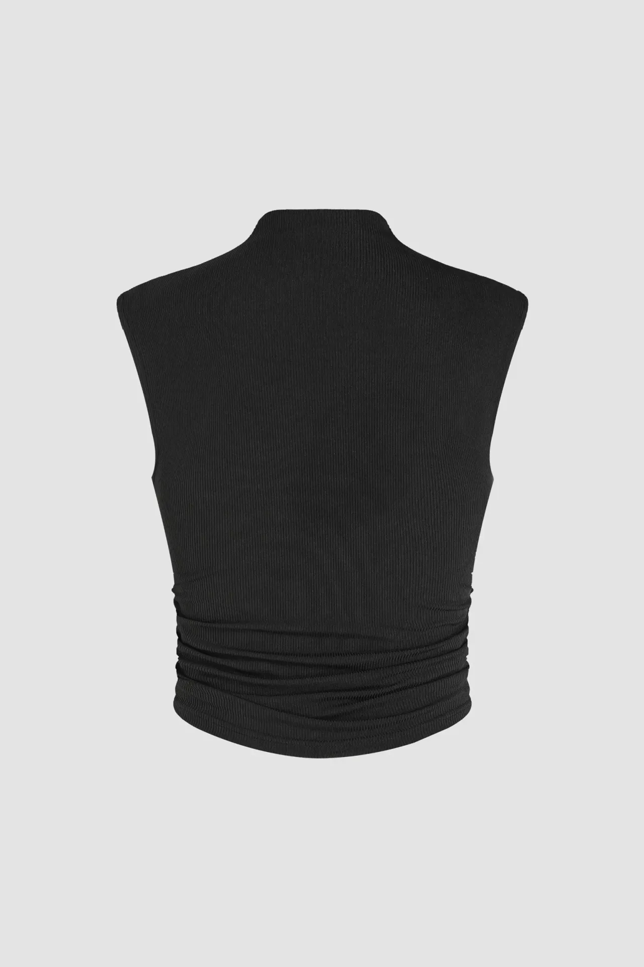 Ruched Half Turtleneck Crop Top