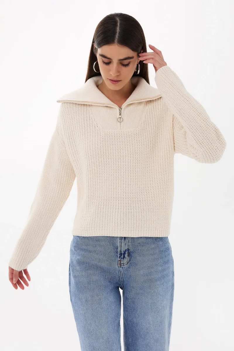 Zippered Regular-Fit Knit Sweater 3