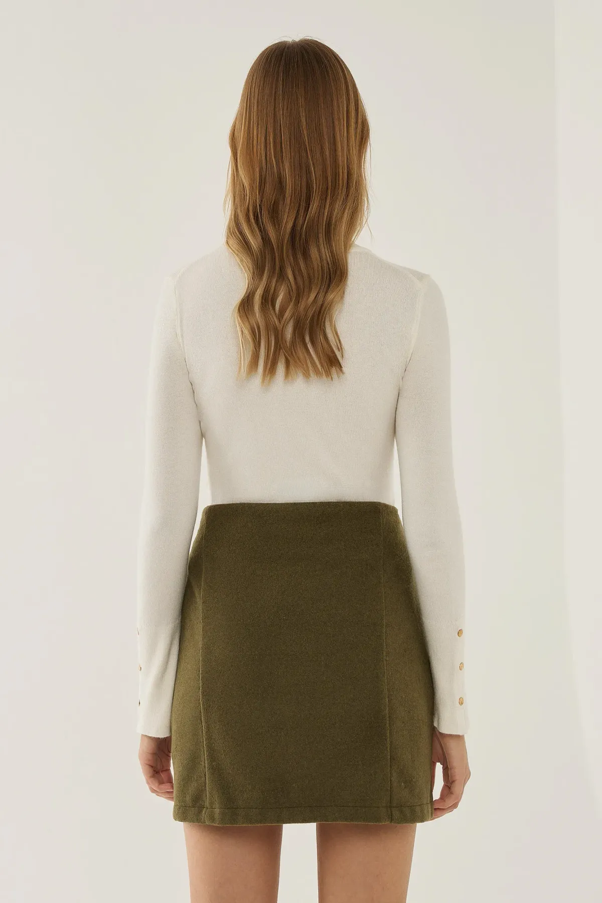 High Waist Mini Skirt with Slit 4