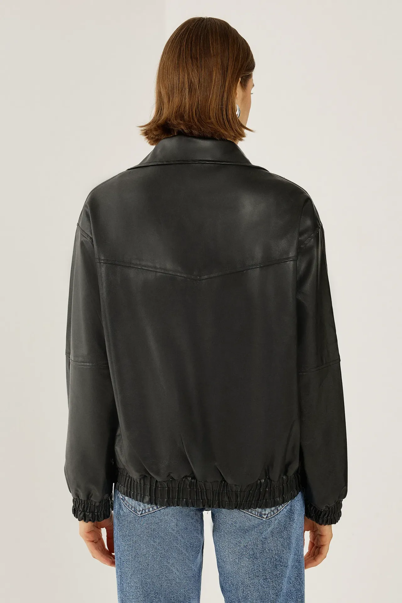 Oversized Faux Leather Jacket