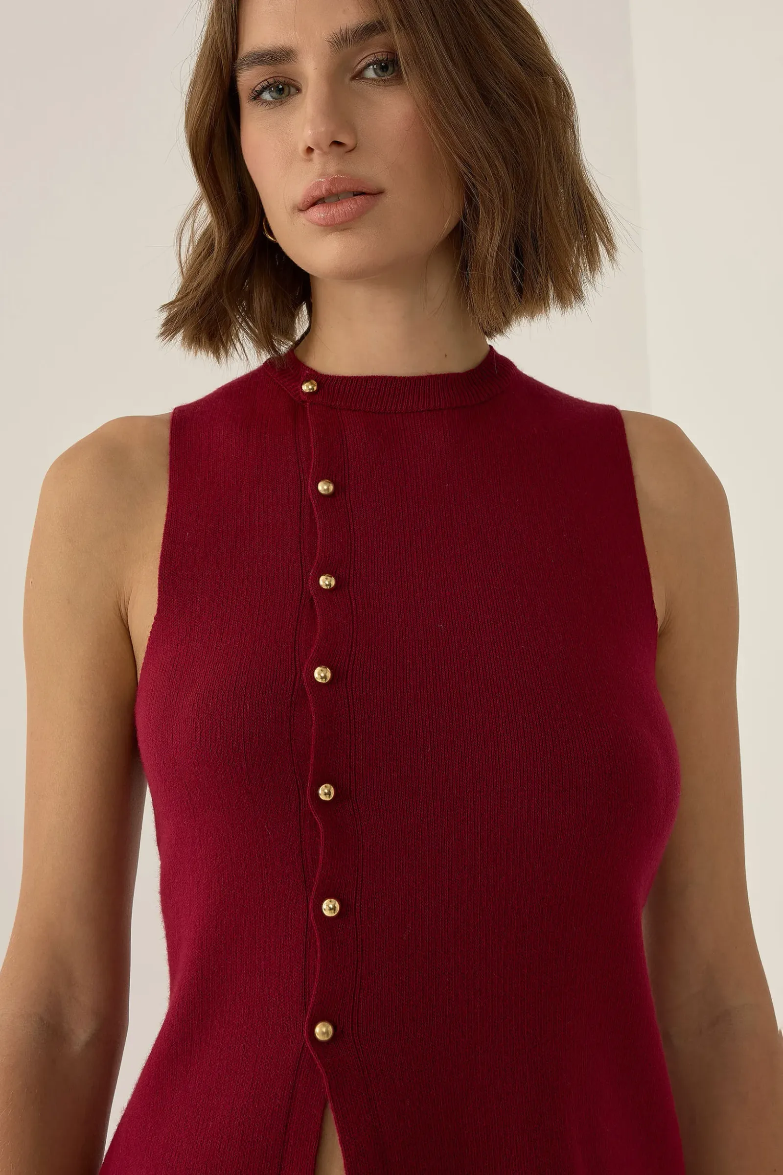Knitwear Two-Piece Set with Button Detail 4