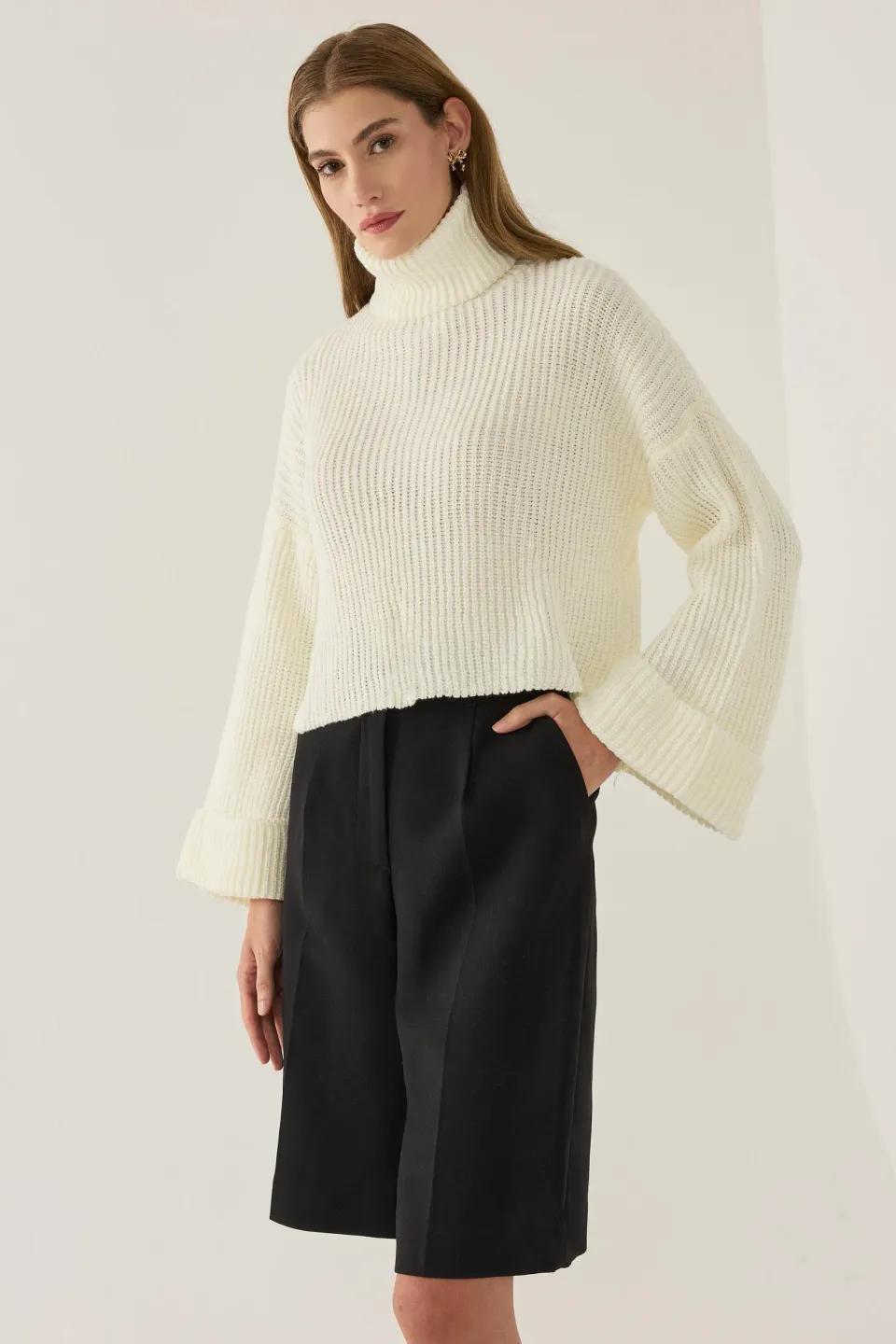 Oversized High-Neck Sweater