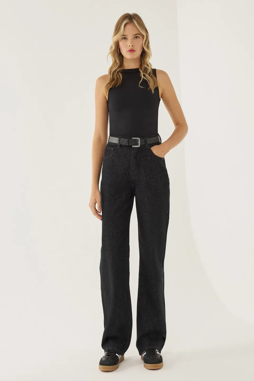 Washed Straight-Leg Jeans