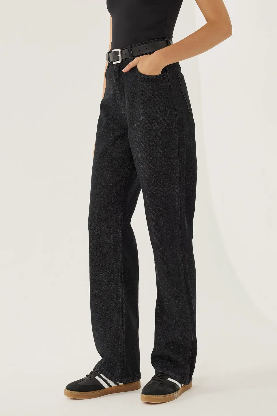 Washed Straight-Leg Jeans