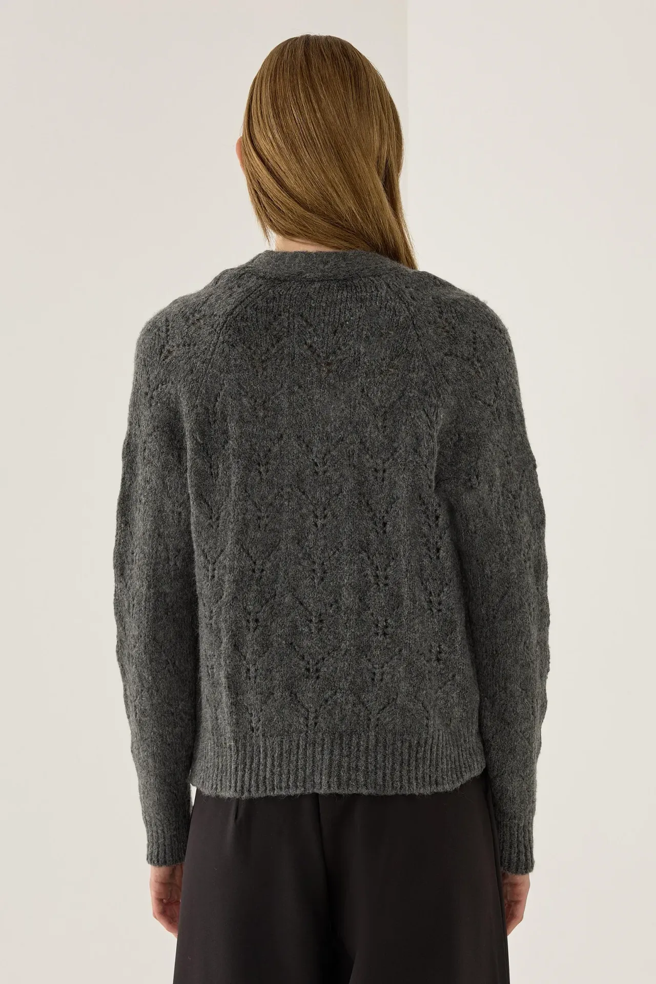 V-Neck Relaxed Fit Knit Cardigan