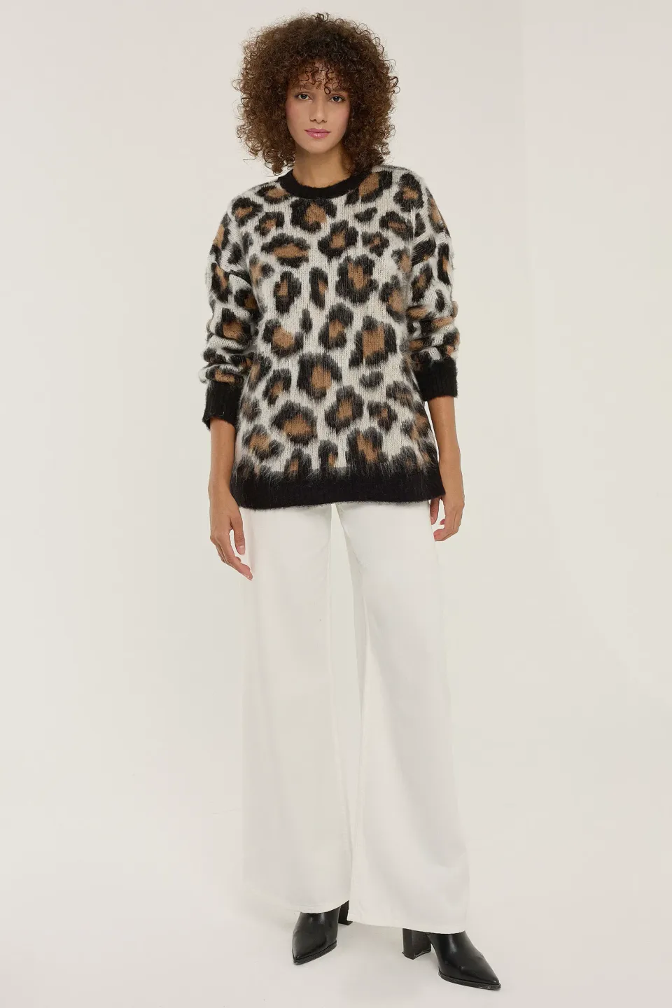 Leopard Print Knitted Sweater