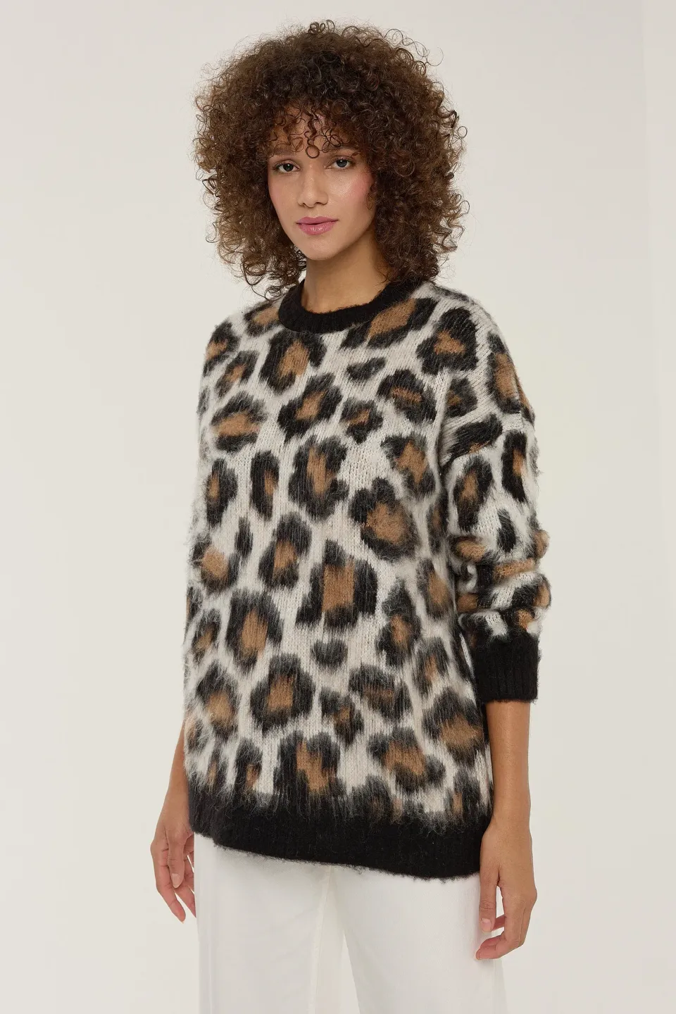 Leopard Print Knitted Sweater