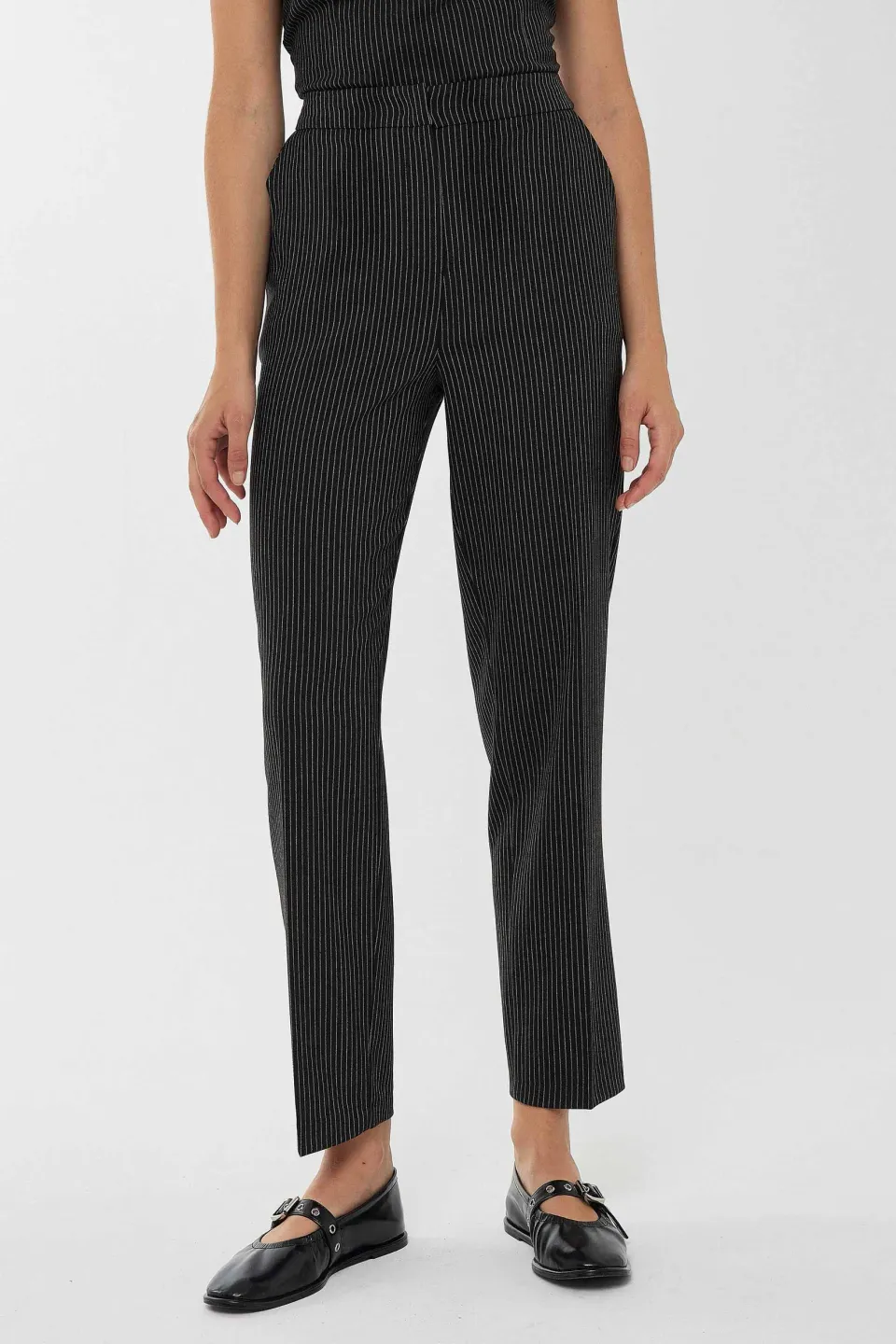 High Waist Striped Trousers
