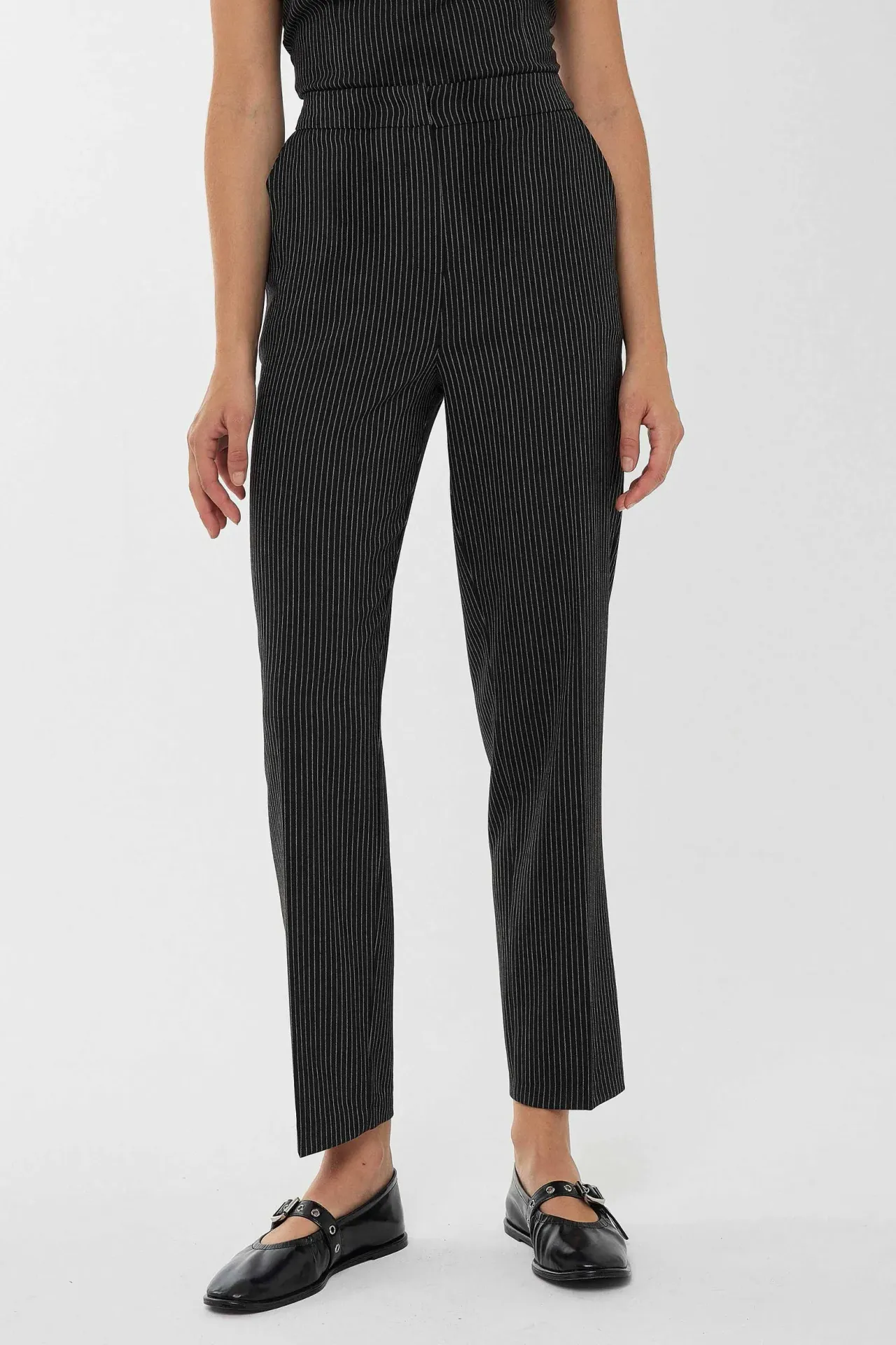 High Waist Striped Trousers